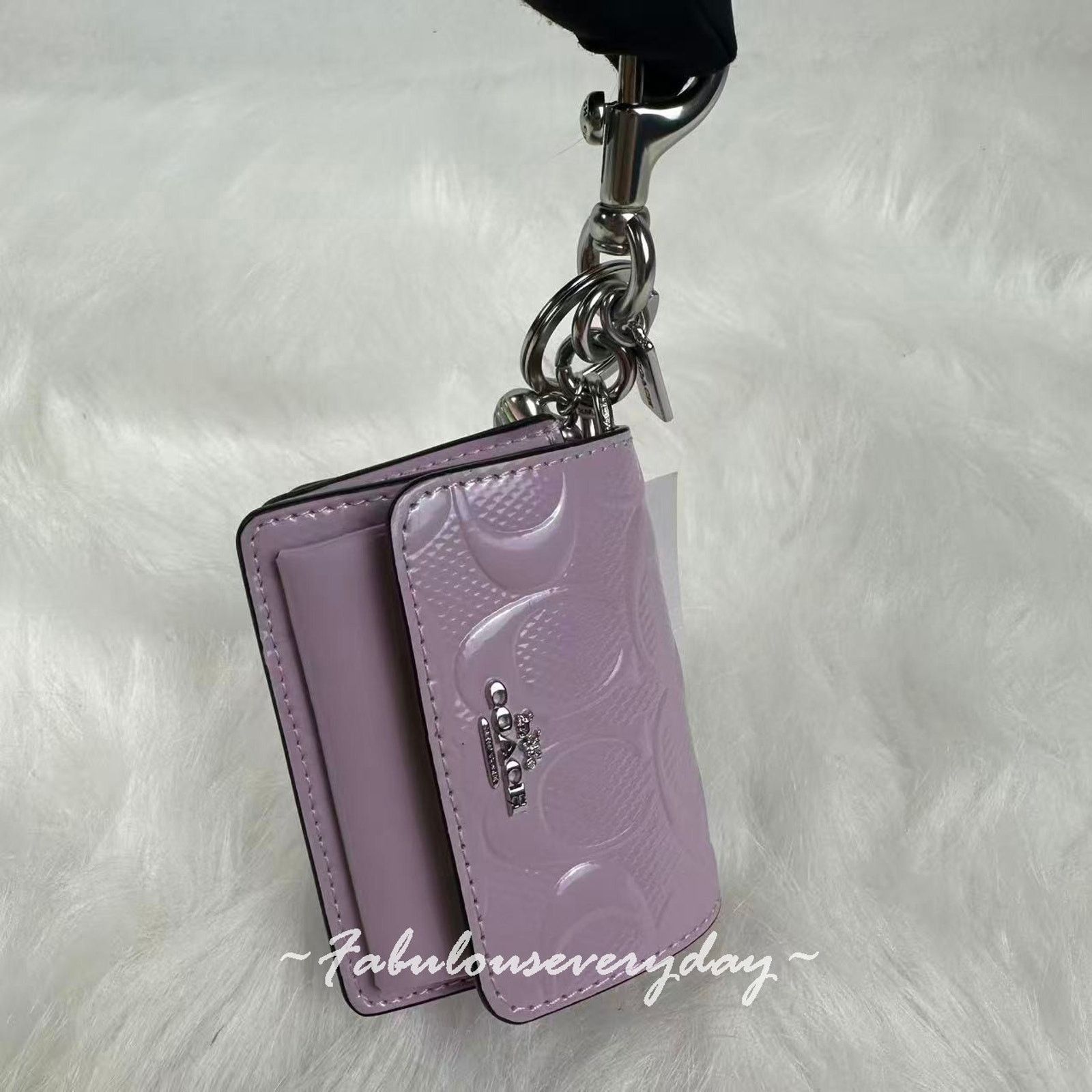 Coach COACH Klare Bag Charm Signature Leather Heart Charm Purple Size ONE SIZE - 1 Thumbnail