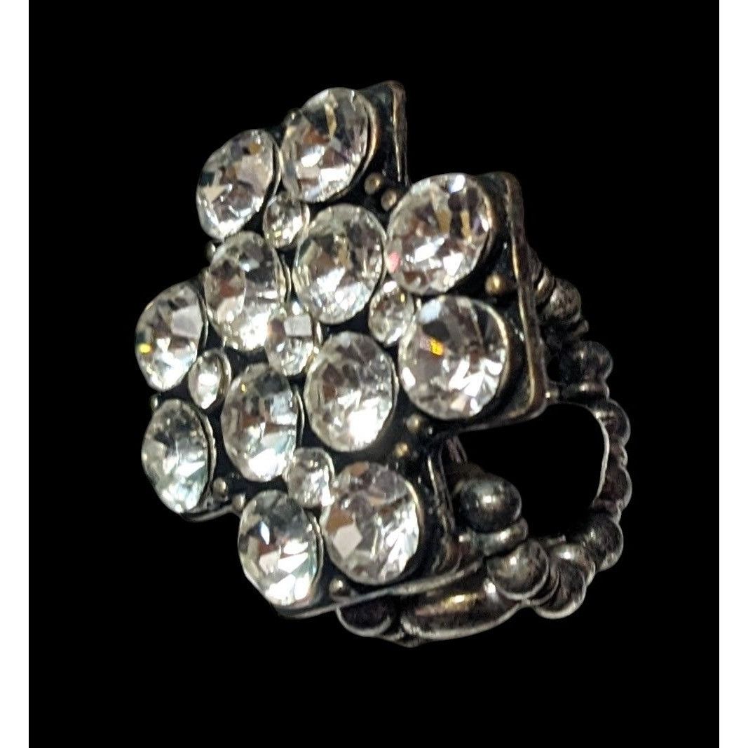 Other Glam Goth Silver Tone Rhinestone Cross Stretch Ring Size 6 1 Size ONE SIZE - 5 Thumbnail