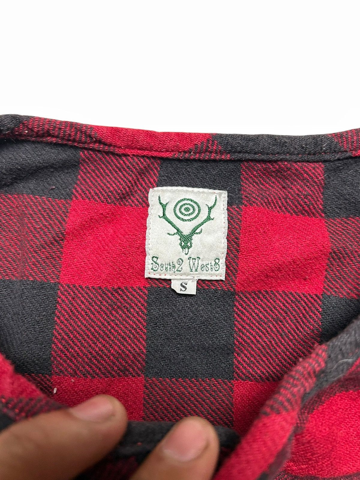 South2 West8 South2 West8 S2W8 Nepenthes Plaid Flannel Collarless Shirt Size US L / EU 52-54 / 3 - 8 Thumbnail