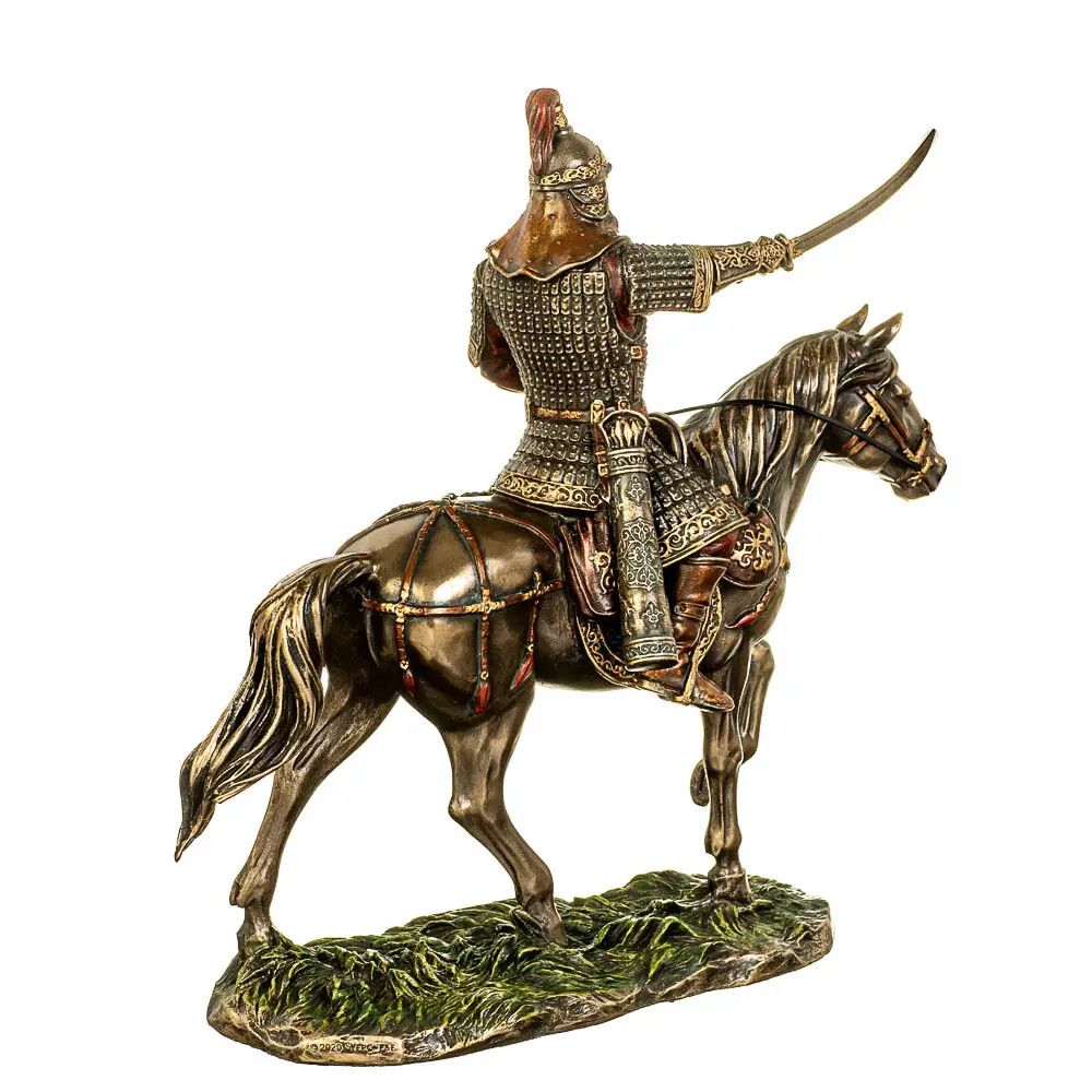 Vintage Genghis Khan Statue Polystone Bronze Decor Made in Italy Size ONE SIZE - 3 Thumbnail