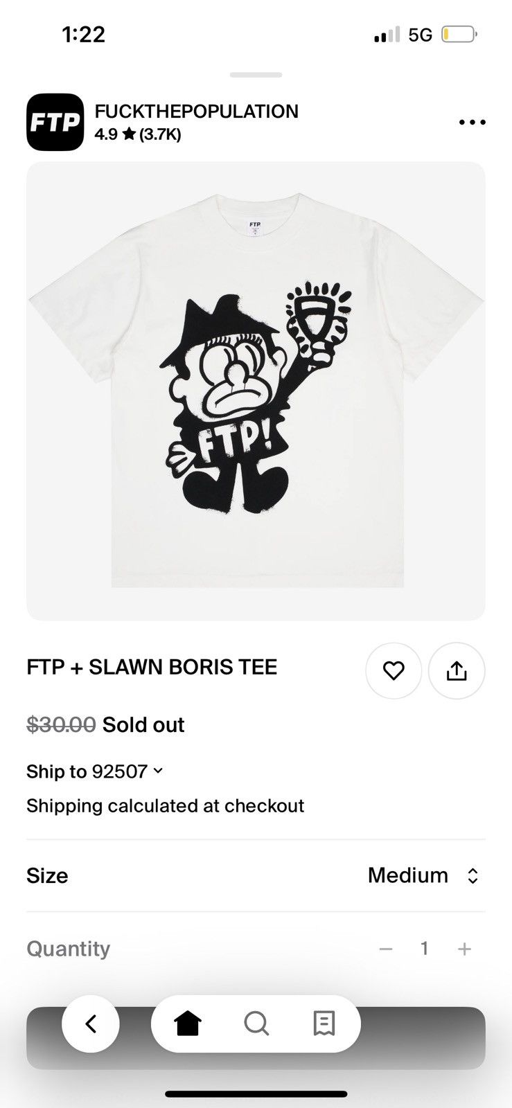 Fuck The Population FTP x Shawn Boris tee Size US M / EU 48-50 / 2 - 2 Thumbnail