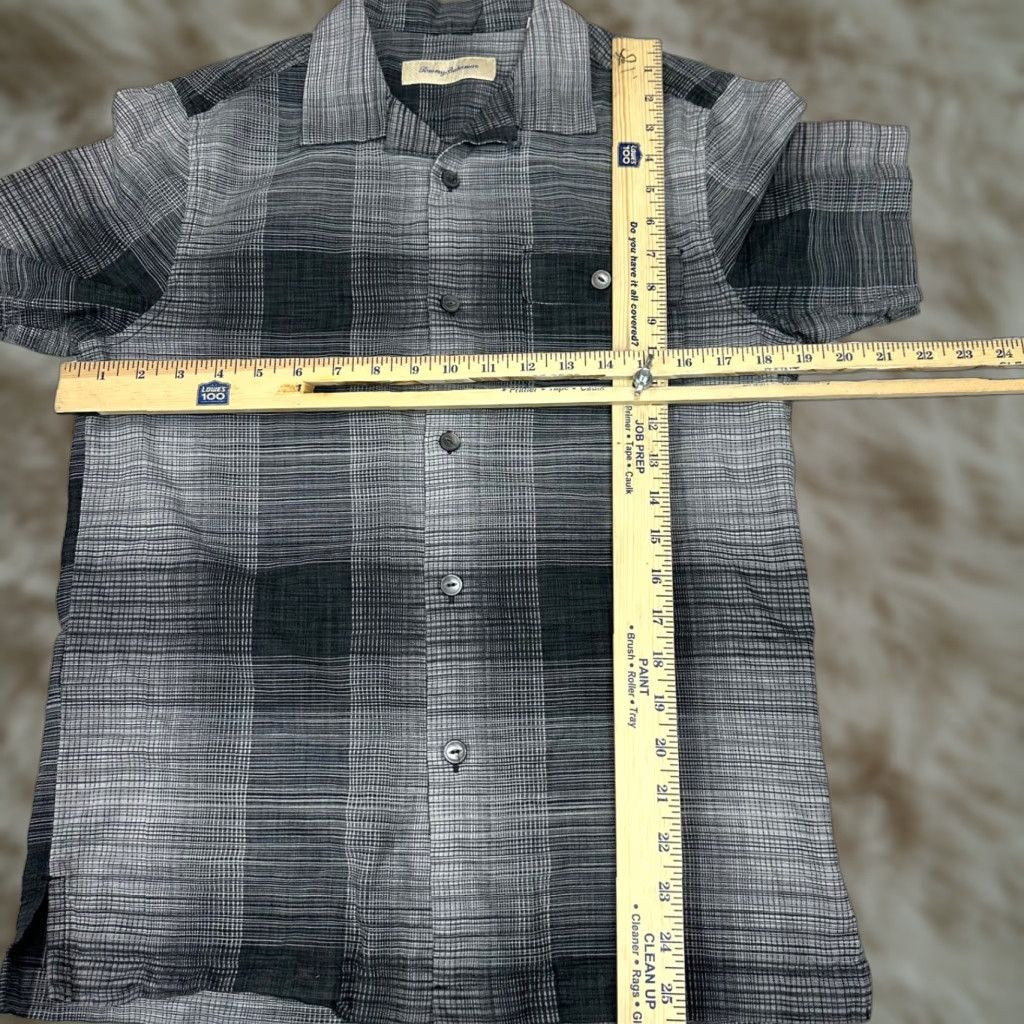 Tommy Bahama Tommy Bahama Womens Silk Cotton Button-Up Short Sleeve Shirt Sz S Gray Collar Shirt Womens Short Sleeve Button-Up Silk Cotton Gray Collar Size S / US 4 / IT 40 - 1 Thumbnail