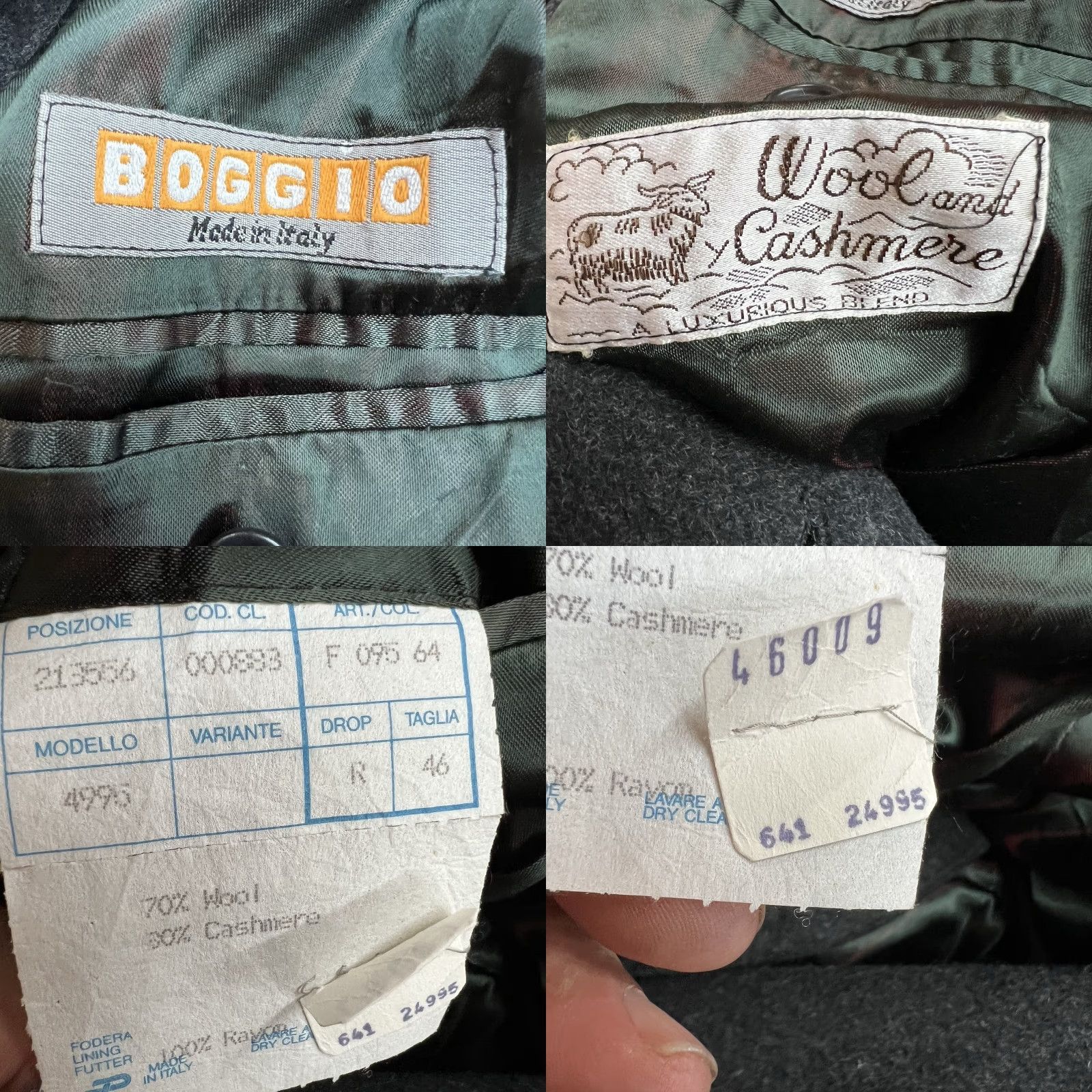 Vintage VINTAGE BOGGIO Italian Cashmere Wool Overcoat Mens Size 46 Dark Gray Double-Breasted Shawl Collar Heavyweight Business Classic Size US S / EU 44-46 / 1 - 8 Thumbnail