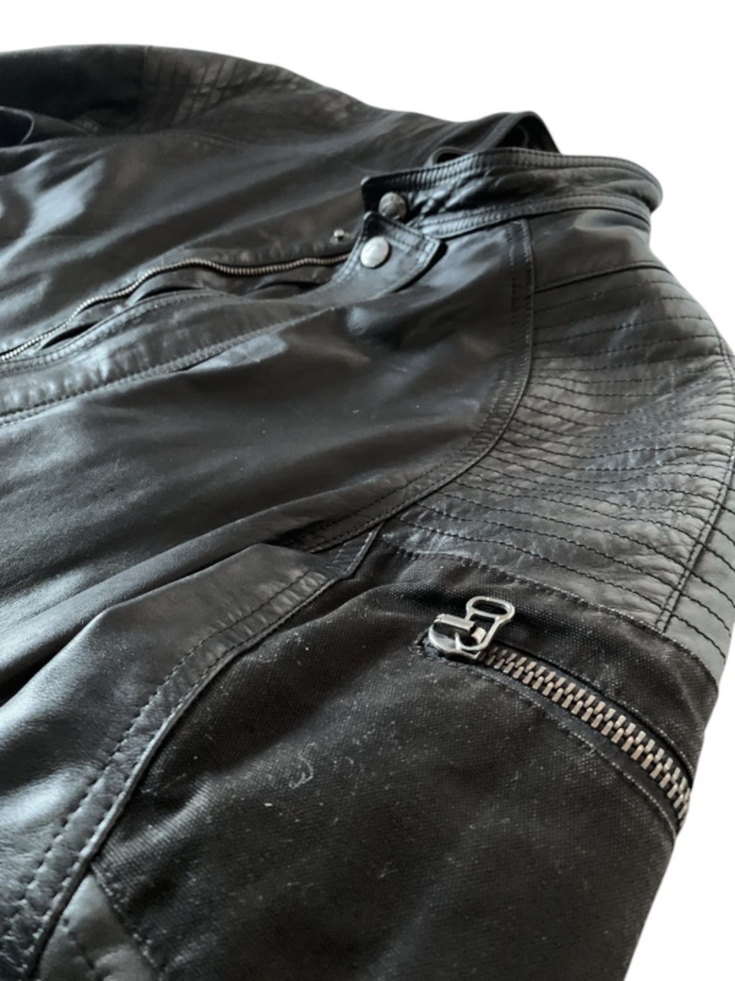 Just Cavalli Just Cavalli Black Leather Biker Jacket Size US M / EU 48-50 / 2 - 6 Thumbnail