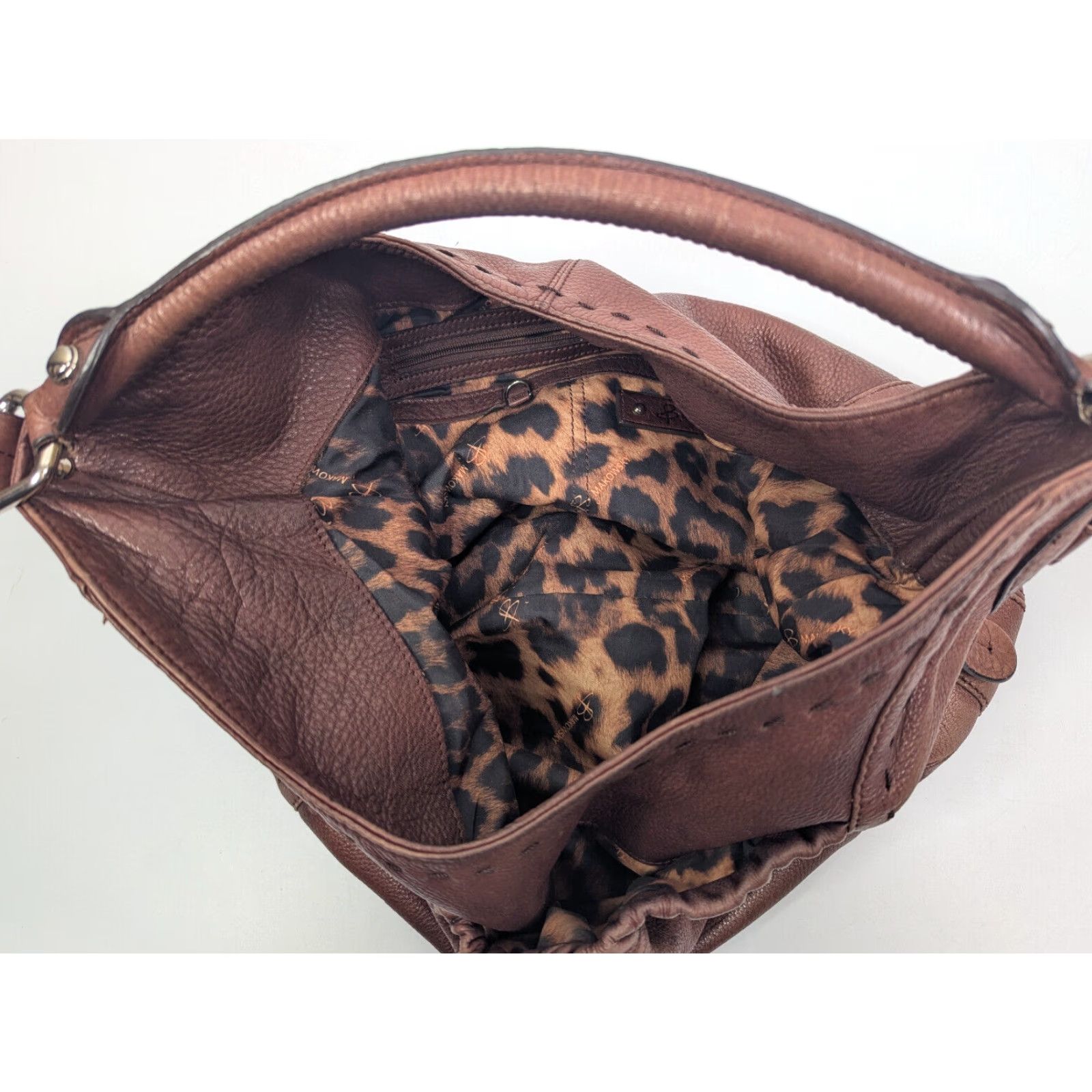Vintage B Makowski Handbag Shoulder Bag Pebbled Brown Leather Hobo Slouch Bag Medium Women Size ONE SIZE - 3 Thumbnail