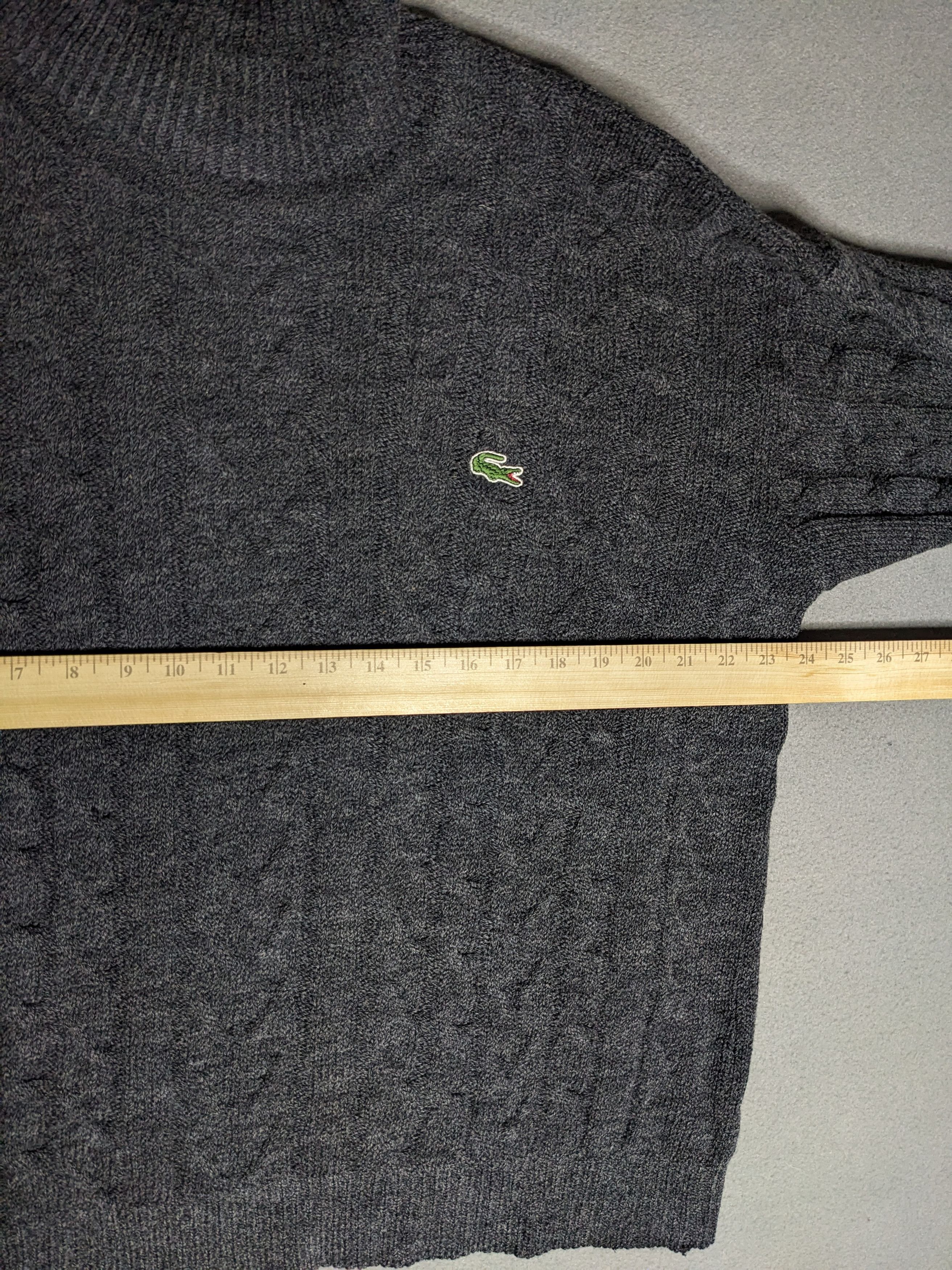 Lacoste VTG 80s Lacoste Wool Cable Knit Turtleneck Sweater Large Size US L / EU 52-54 / 3 - 10 Thumbnail