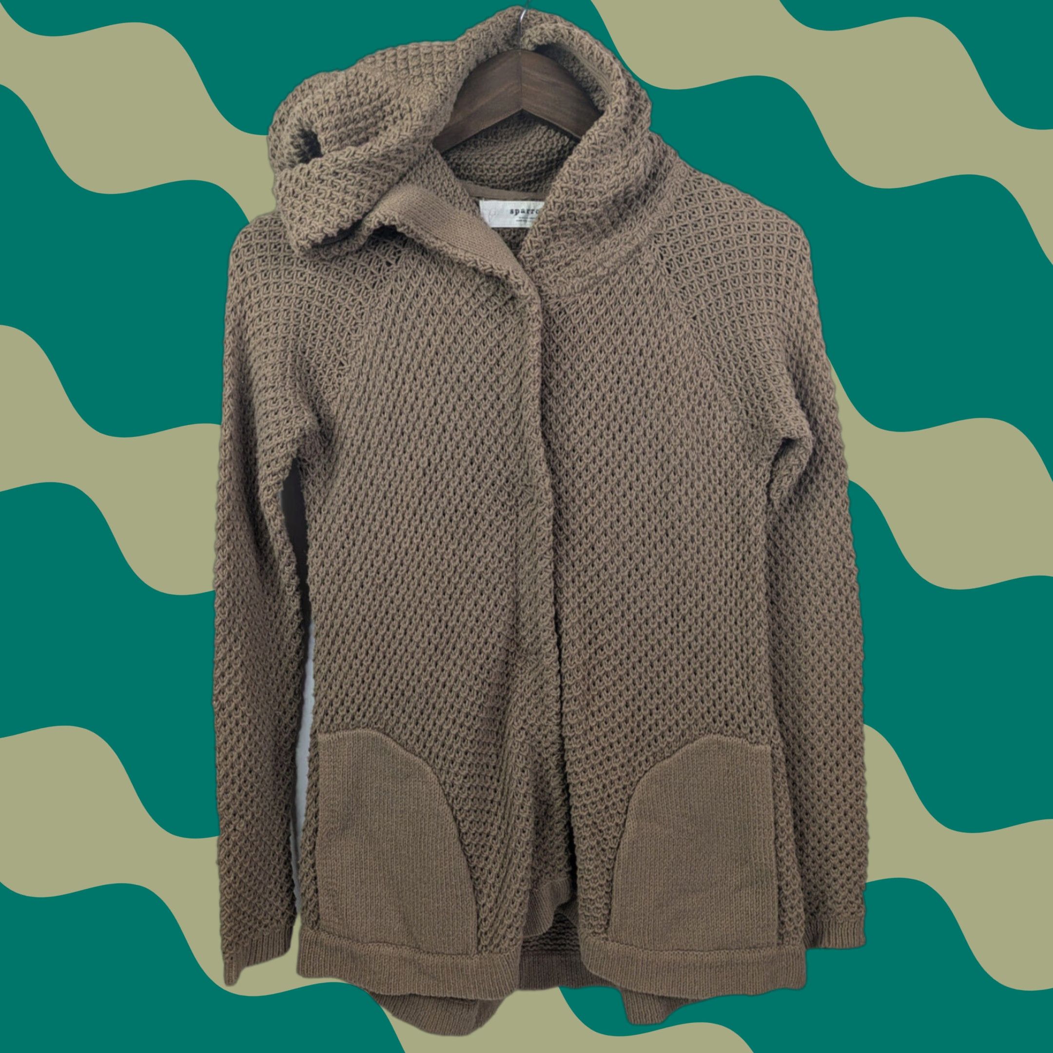 Anthropologie VINTAGE Anthropologie Sparrow Brown Snap Cardigan Hoodie Sweater Women's XS Size XS / US 0-2 / IT 36-38 - 1 Thumbnail