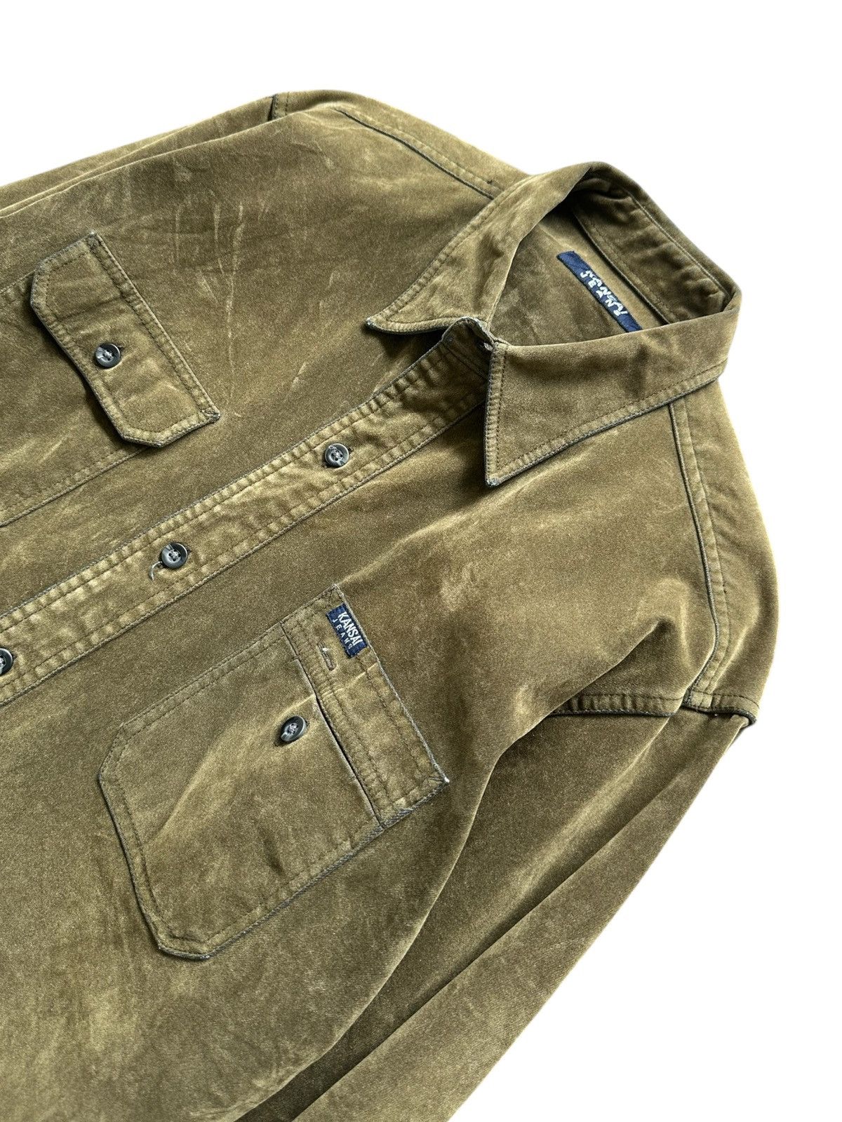 Kansai Yamamoto 00's Kansai Jeans moleskin denim shirt Size US L / EU 52-54 / 3 - 5 Thumbnail