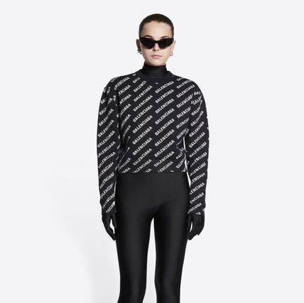 Balenciaga o1s1wg110225 Mini Allover Logo Sweater in Black Size US L / EU 52-54 / 3 - 3 Thumbnail