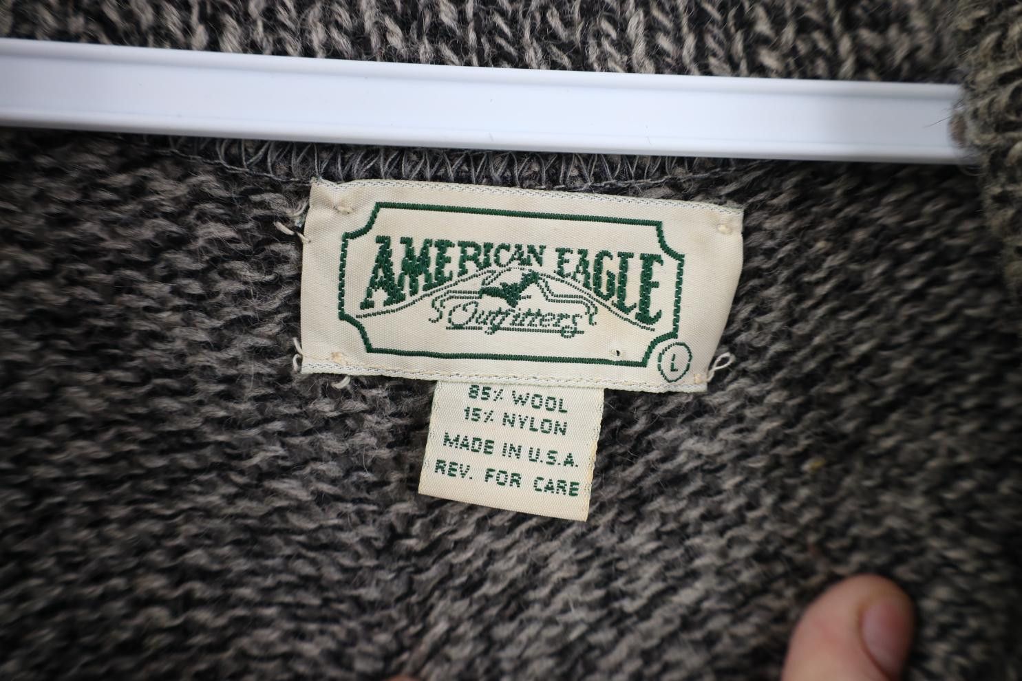 American Eagle Outfitters Vintage 90s American Eagle Blend Knit Shawl Sweater Gray USA Size US L / EU 52-54 / 3 - 6 Thumbnail