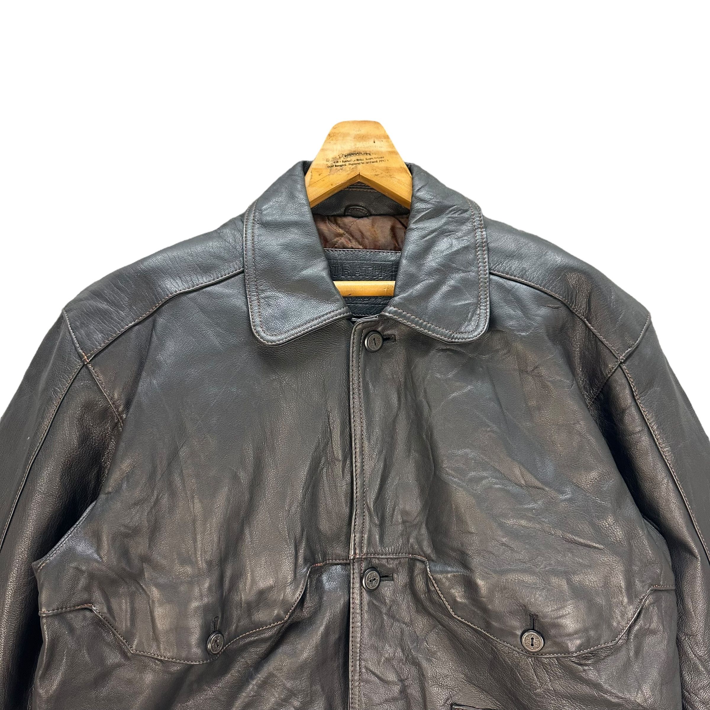 Vintage STRATH CONAR ITALIAN MODE 4 POCKET LEATHER JACKET #8990-46 Size US L / EU 52-54 / 3 - 2 Thumbnail