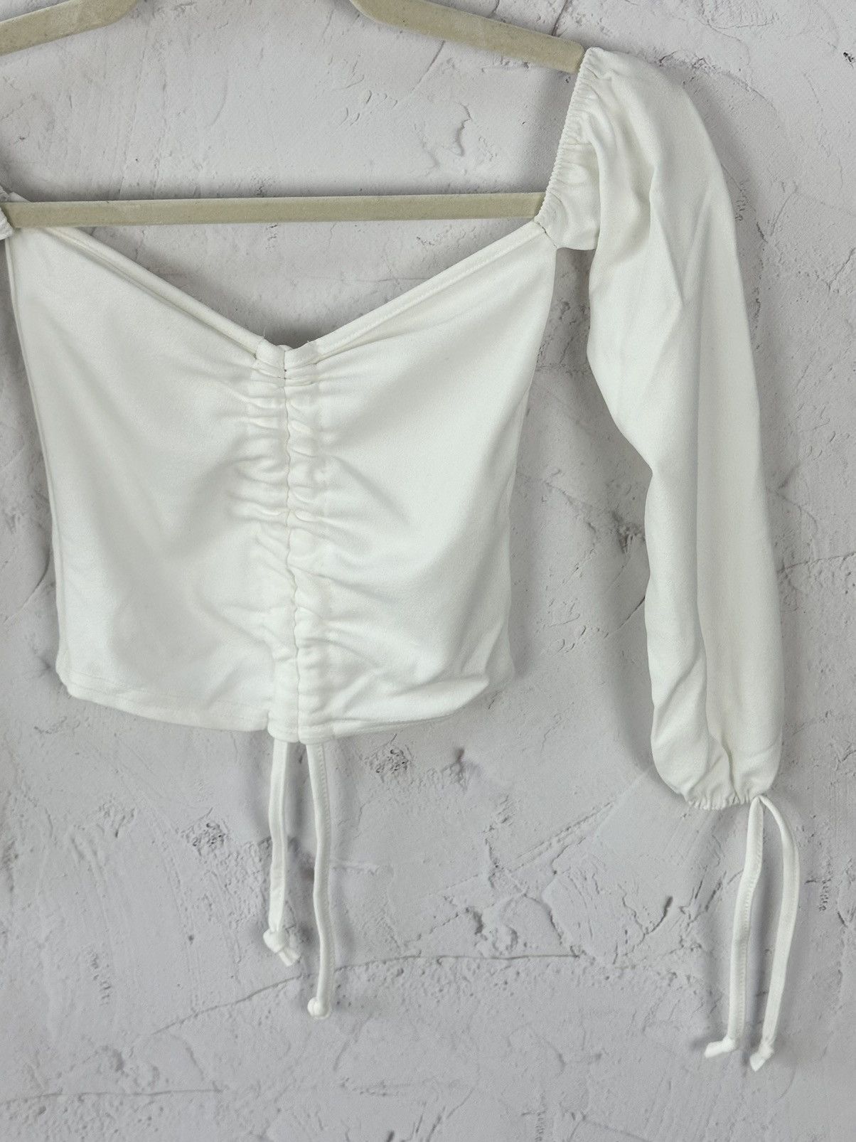 Japanese Brand × Vintage Vintage White Crop Top Size S / US 4 / IT 40 - 3 Thumbnail