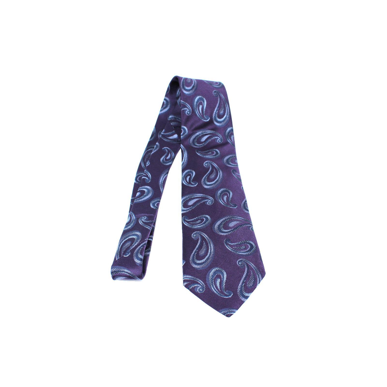 Giorgio Armani GIORGIO ARMANI Italy Made Purple Paisley Floral Silk Tie 59" Size ONE SIZE - 2 Thumbnail