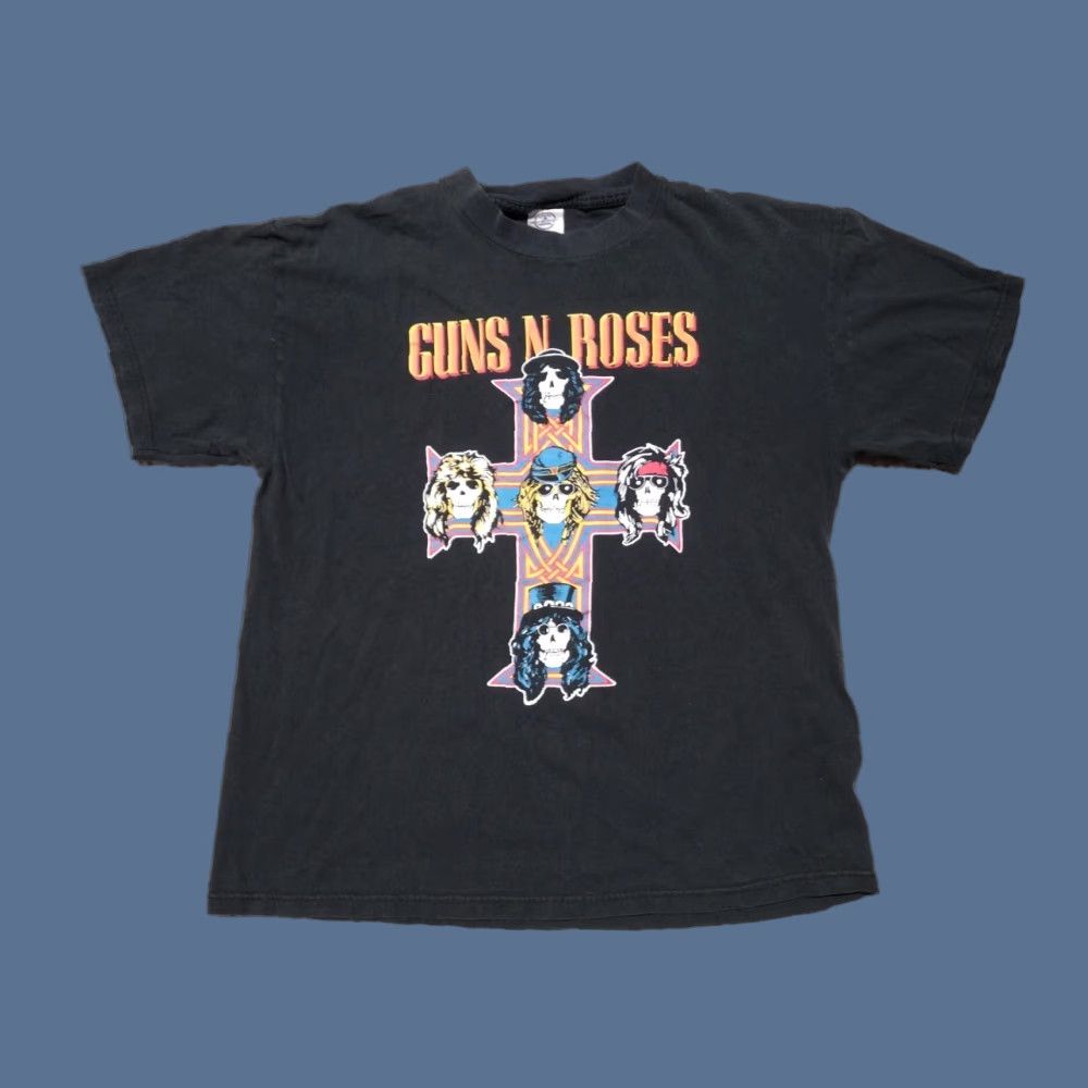 Hanes VINTAGE Guns N Roses Appetite For Destruction Band Tour Shirt Hanes T-Shirt Short Sleeve Black L Mens Size US L / EU 52-54 / 3 - 1 Thumbnail