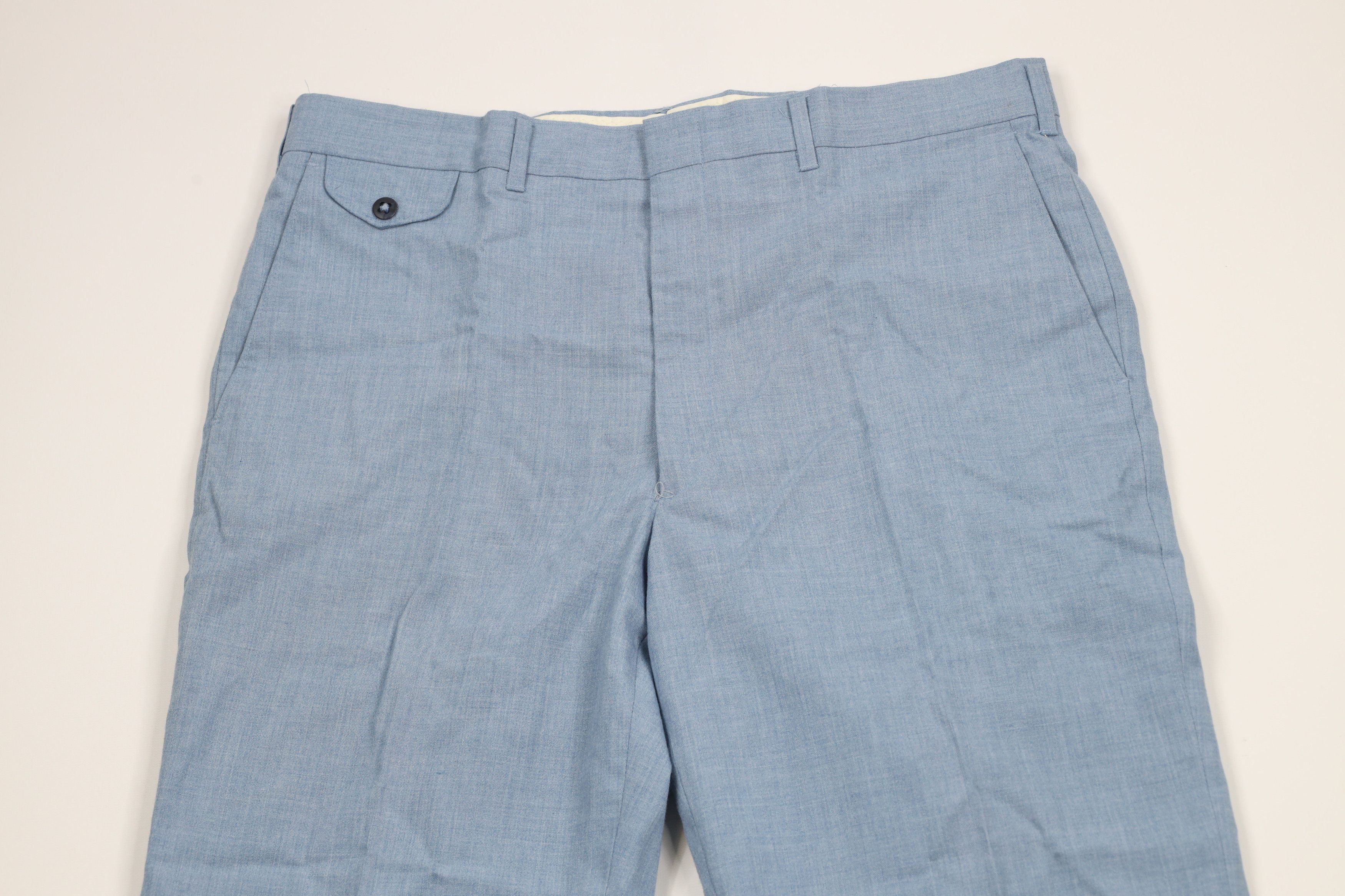 Vintage Vintage 70s Streetwear Flared Wide Leg Chino Pants Blue USA Size US 34 / EU 50 - 2 Thumbnail