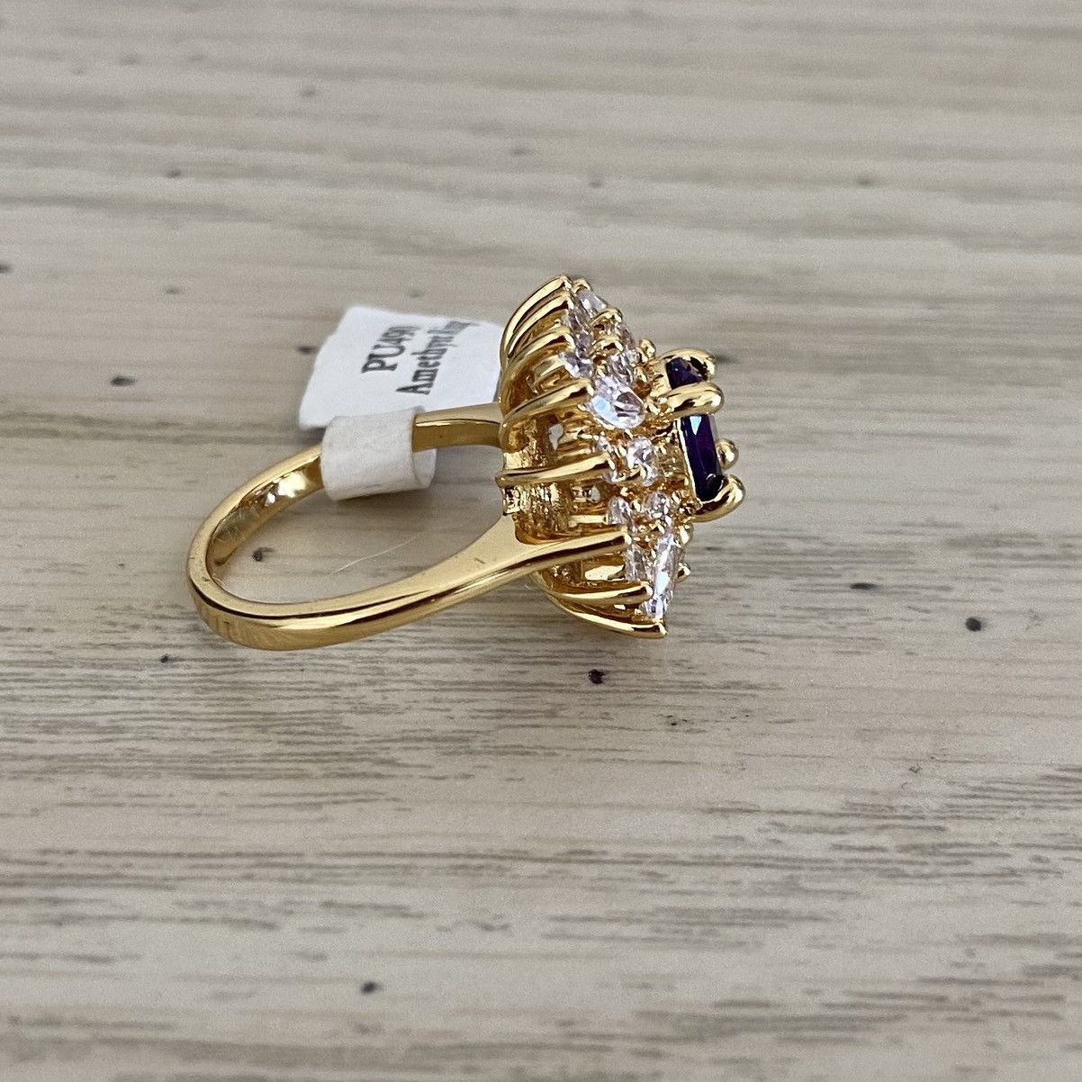 Other NWT Amethyst and Crystal Gold Tone Cocktail Ring | Size 6.5 Size ONE SIZE - 3 Thumbnail