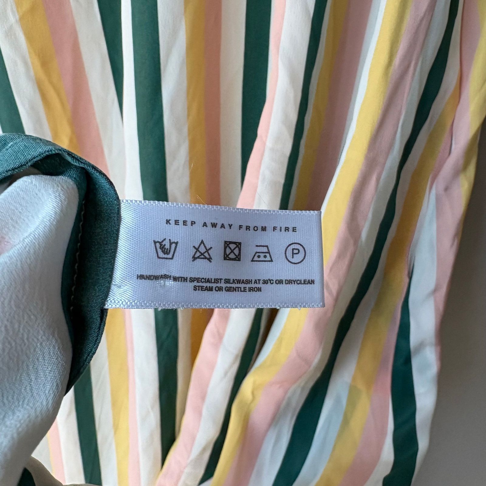 ASCENO Asceno Dress Silk Off Shoulder Striped Midi Dress S Size S / US 4 / IT 40 - 11 Thumbnail