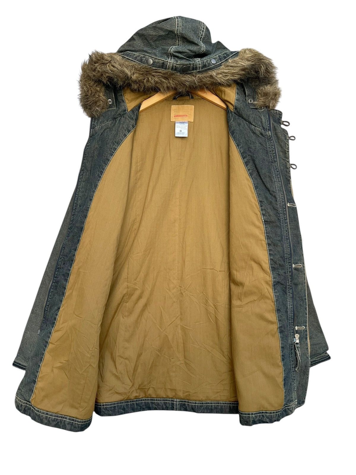 If Six Was Nine Allix Gothic Mudwash Multipocket Denim Jacket Fur Hoodie Size US L / EU 52-54 / 3 - 3 Thumbnail