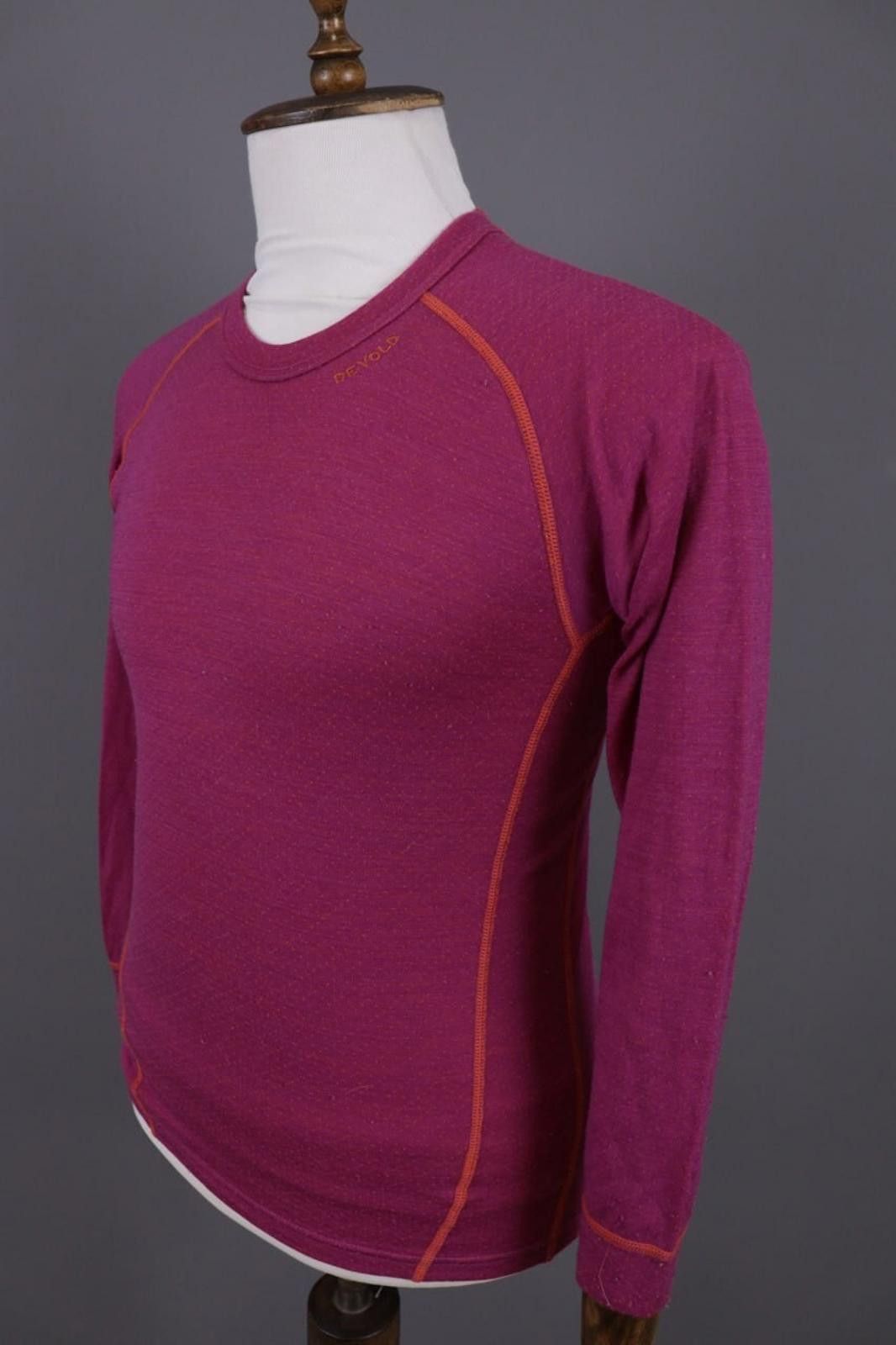 Designer Devold Purple Merino Wool Long Sleeve Top Base Layer Size 16 Size US XXS / EU 40 - 6 Thumbnail