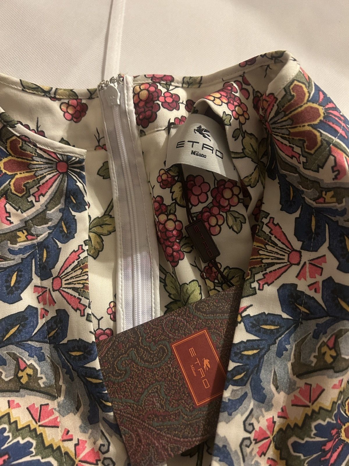 Etro ETRO Flower-print cotton-blend poplin Midi Dress MSRP $2450 Size XS / US 0-2 / IT 36-38 - 9 Thumbnail