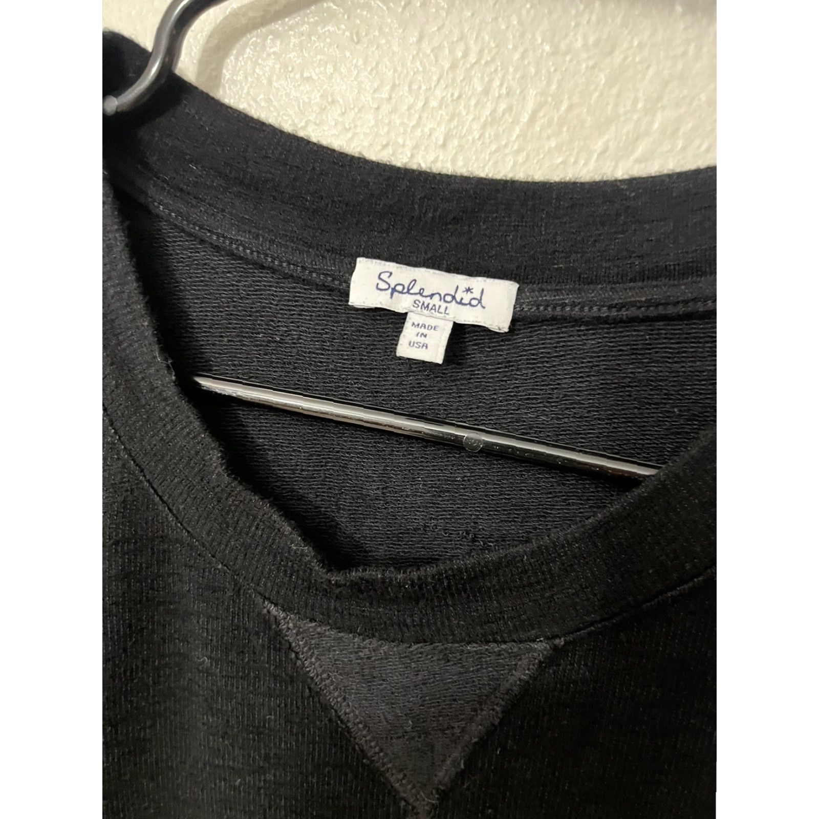 Splendid Splendid Waffle Knit Shirt Women Small Black 3/4 Sleeve Crew Round Neck Womens Size S / US 4 / IT 40 - 2 Thumbnail