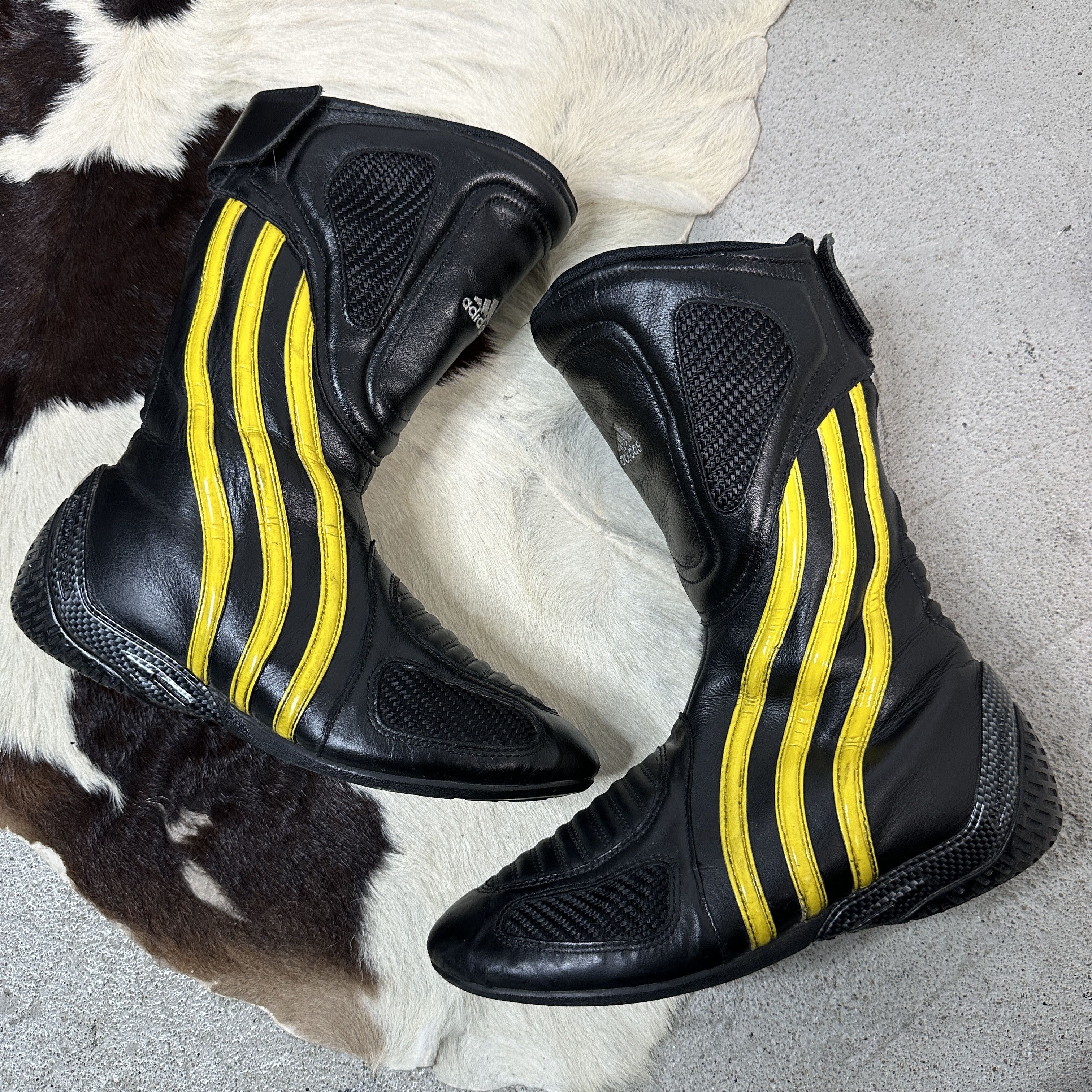 Adidas × Vintage Vintage Adidas Moto Biker Y2K Boots 00s Leather Shoes Size US 6 / EU 39 - 5 Thumbnail