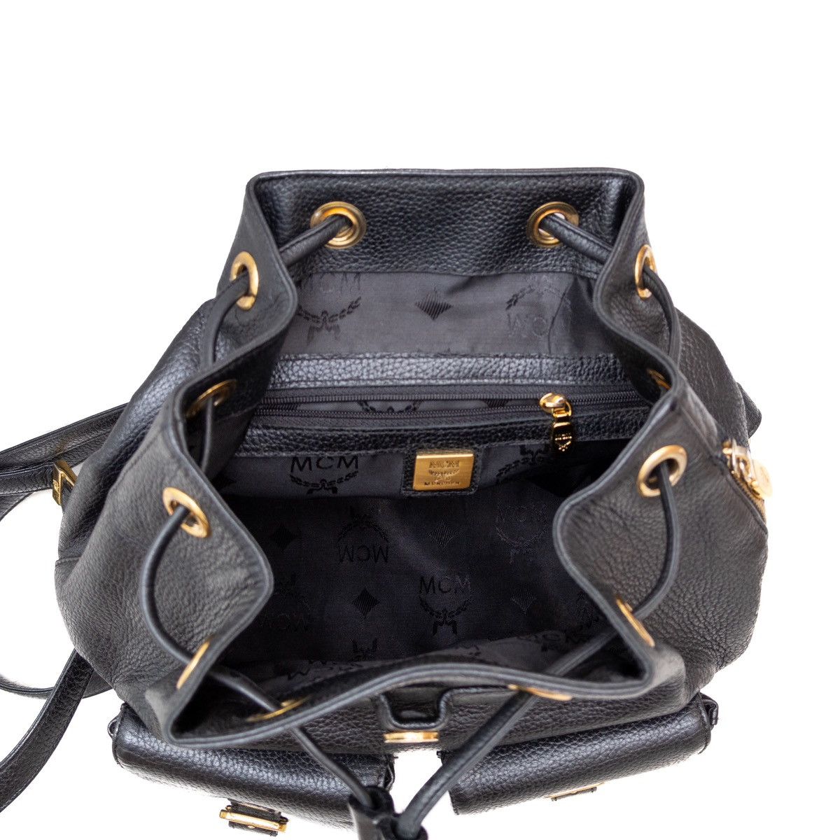 MCM × Vintage Vintage Authentic MCM Black Leather Backpack Germany Medium Size ONE SIZE - 5 Thumbnail