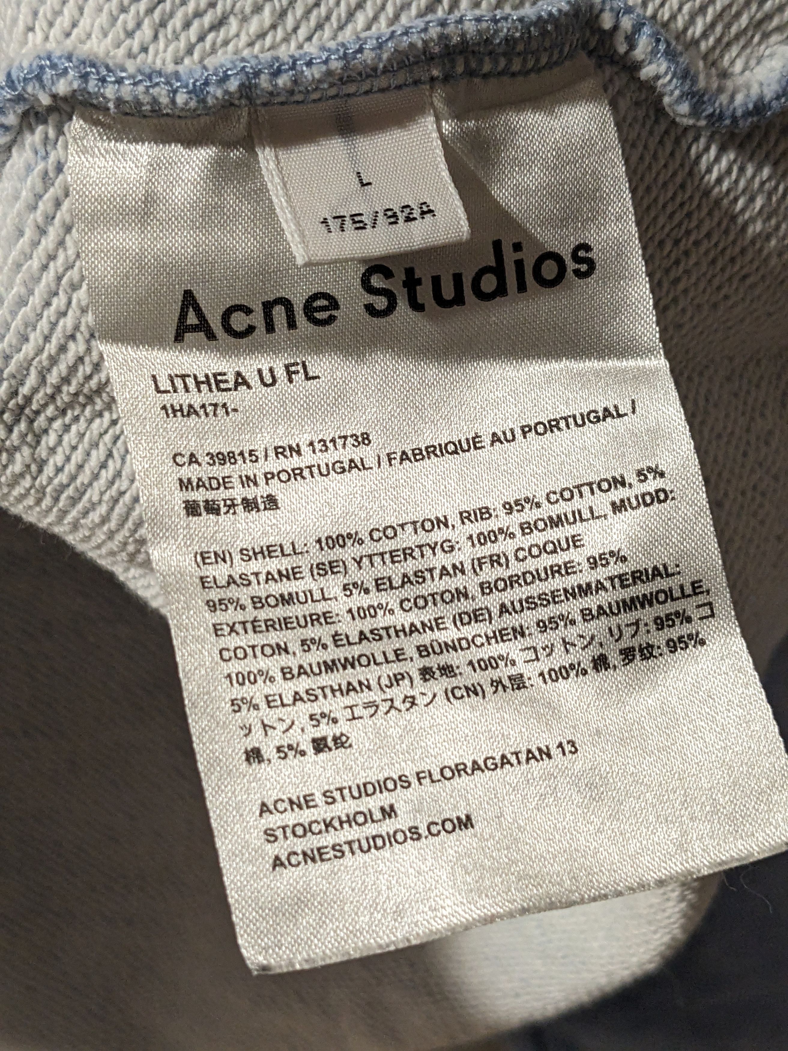 Acne Studios × Designer Acne Studios 1HA171 Blue Large Cropped Sweatshirt Size US L / EU 52-54 / 3 - 3 Thumbnail