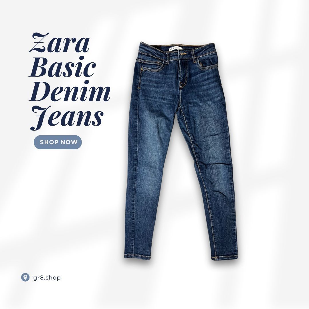 Zara Zara Womens Basic Denim Jeans USA 4 Classic Blue Mid-Rise Sk Size 27" / US 4 / IT 40 - 1 Thumbnail