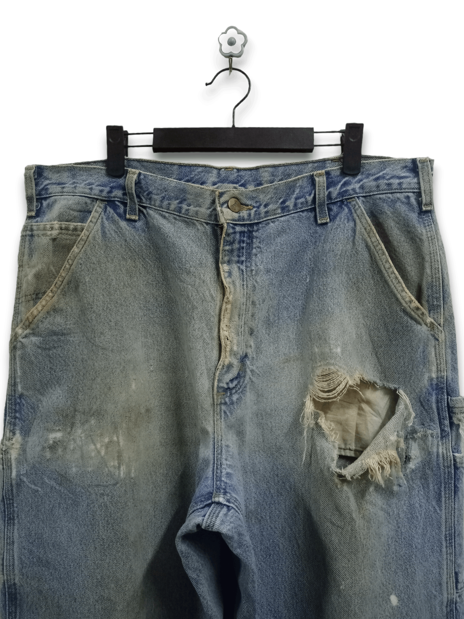 Carhartt Vintage Carhartt Distressed Baggy Carpenter Jeans 38x32 Size US 38 / EU 54 - 4 Thumbnail