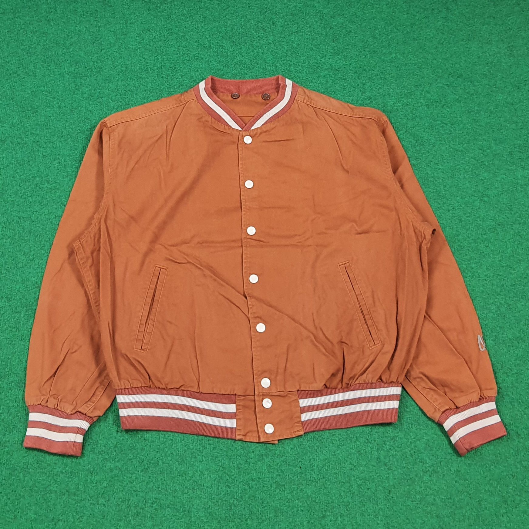 45rpm Vintage 45PRM Japan Varsity Orange Bomber Jacket C288N8 Size US L / EU 52-54 / 3 - 4 Thumbnail