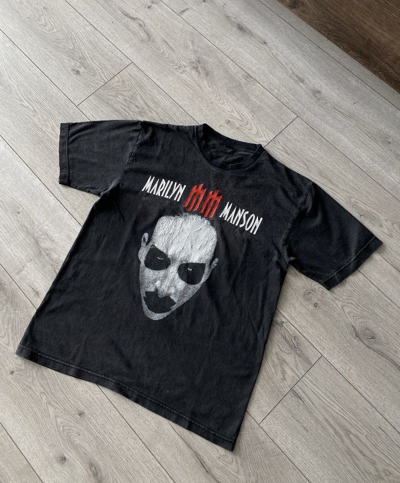 Marilyn Manson Vintage 90's Marilyn Manson Overprint Merch Promo T-shirt Size US L / EU 52-54 / 3 - 3 Thumbnail
