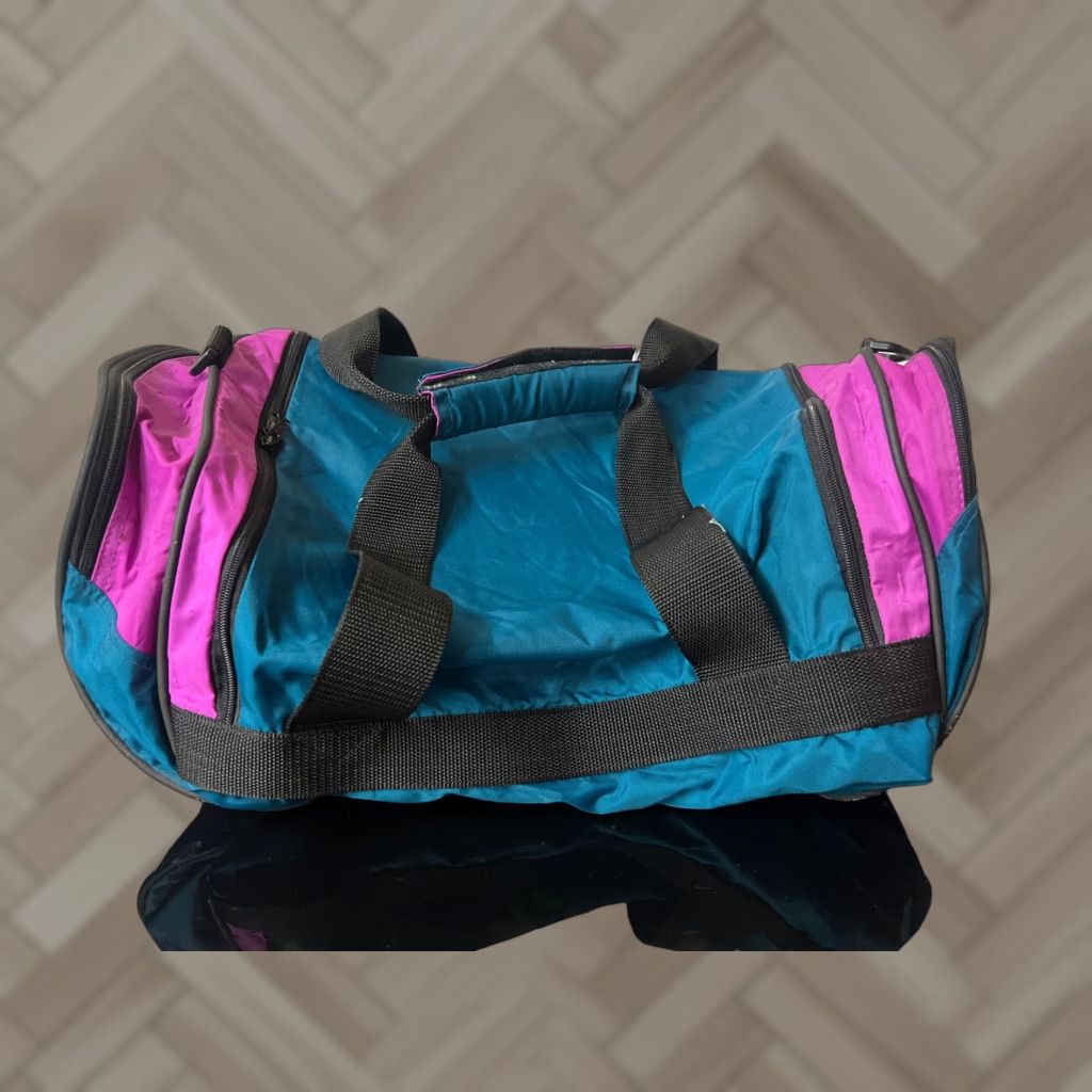 Nike VINTAGE Nike Flight Duffle Gym Bag Men Teal Purple Gray Tag Nylon Bag Size ONE SIZE - 1 Thumbnail
