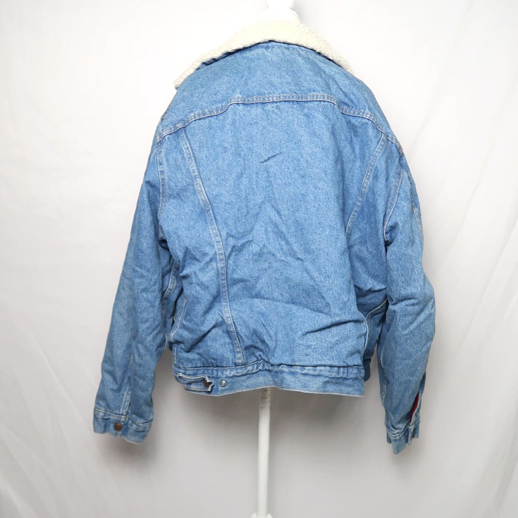 Vintage VINTAGE 80s Plain Pockets blue denim sherpa lined jacket M Mens Denim Shirt/Coat Size US M / EU 48-50 / 2 - 4 Thumbnail
