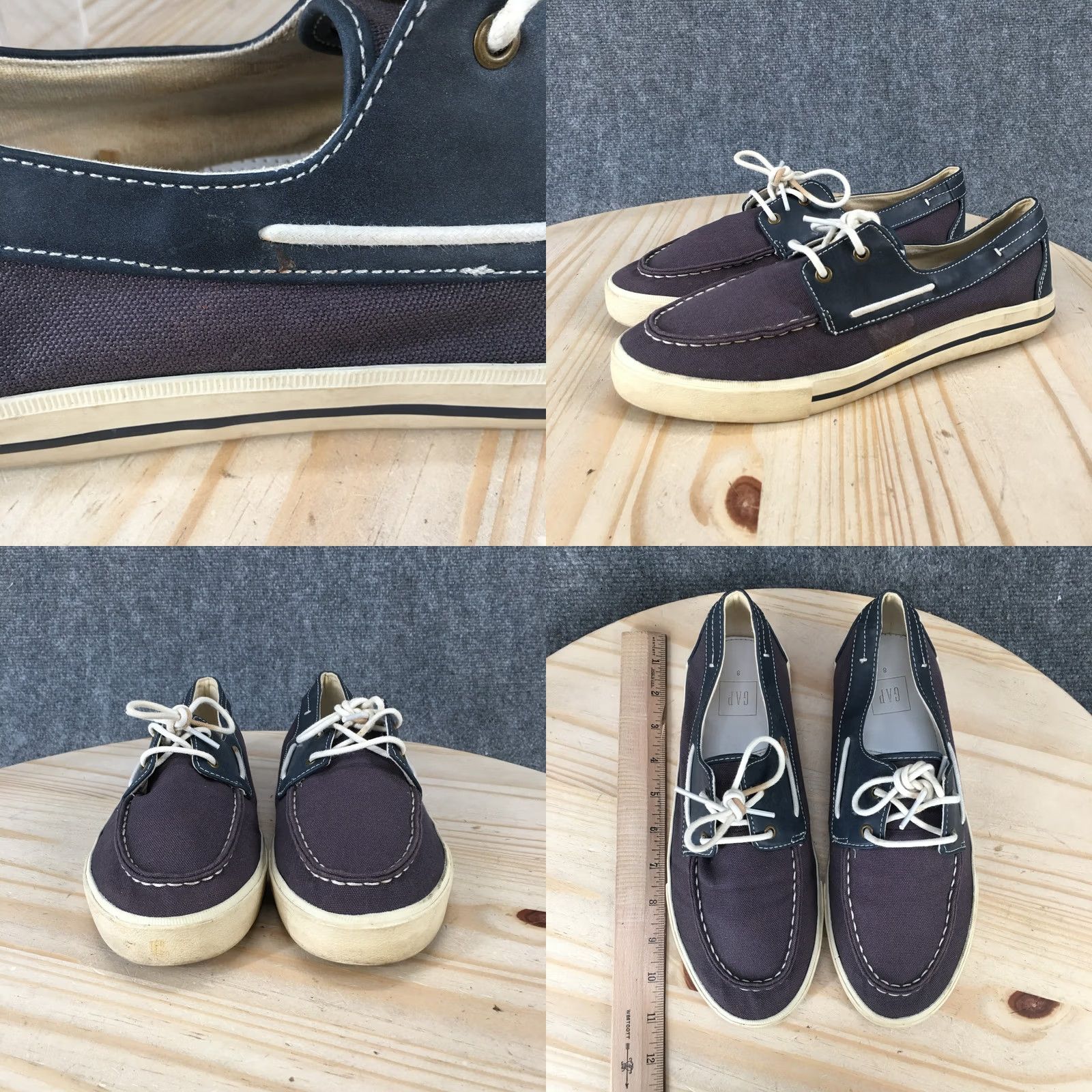 Gap Gap Mens Boat Shoe Blue Canvas Lace Up Low Top Casual Comfort Round Toe Flats Size US M / EU 48-50 / 2 - 8 Thumbnail