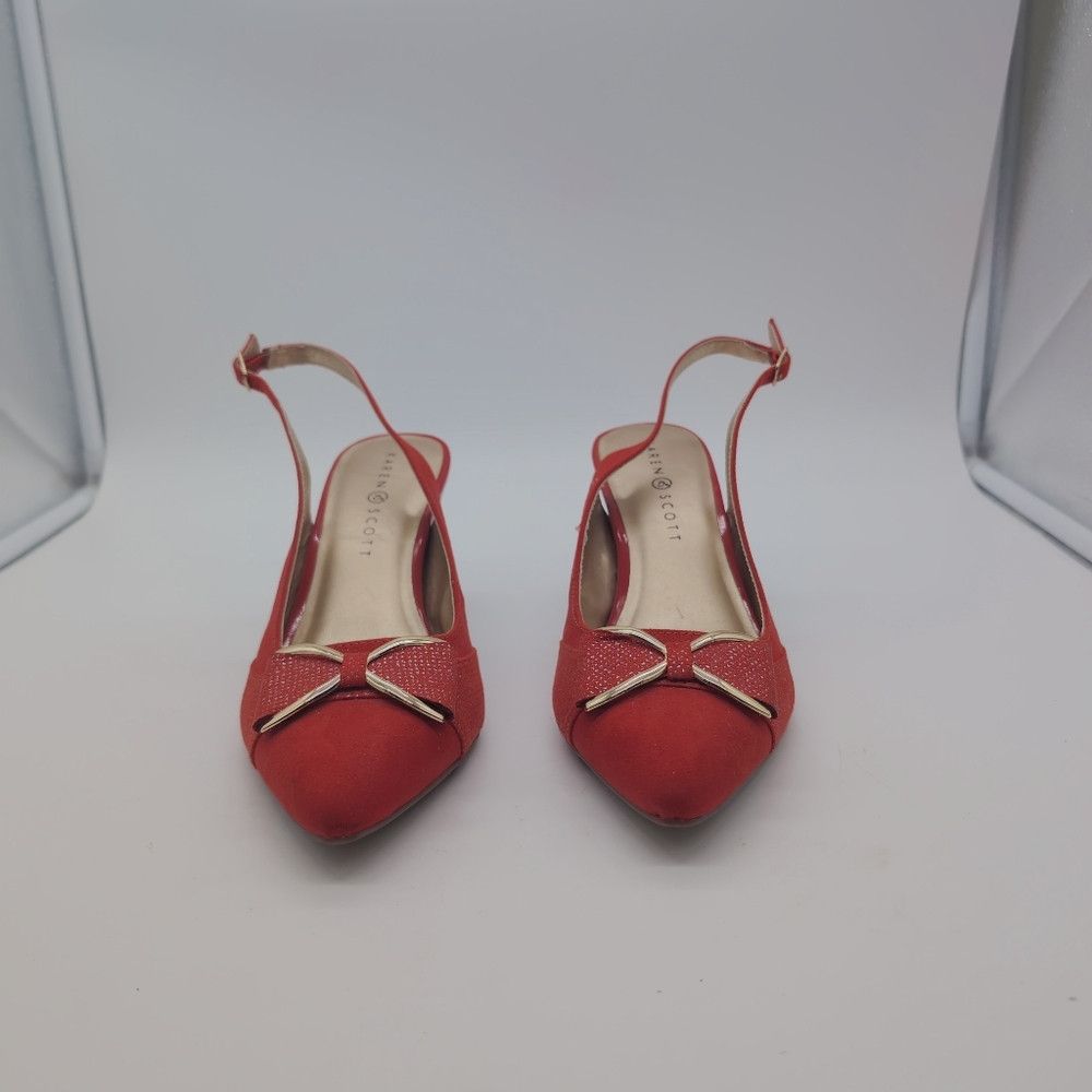 Other Karen Scott Sz 9.5 Elegant Red Slingback Heels Gladiss Size US 9.5 / IT 39.5 - 2 Thumbnail