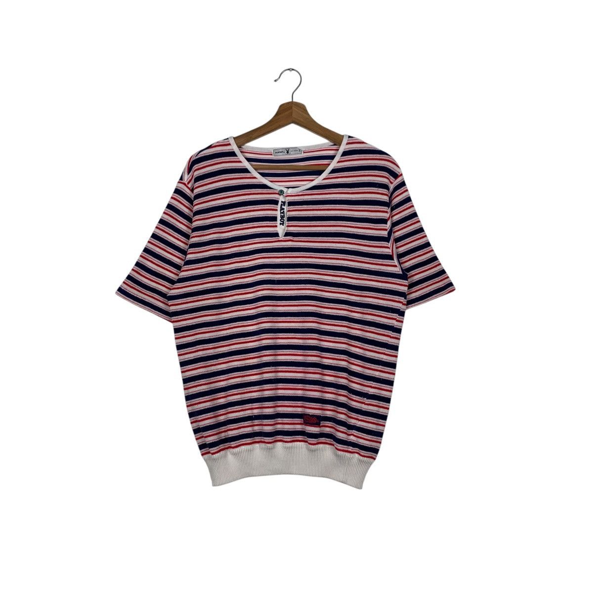 Playboy PLAYBOY Striped Short Sleeve Jumper #2000-C87 Size US L / EU 52-54 / 3 - 1 Thumbnail