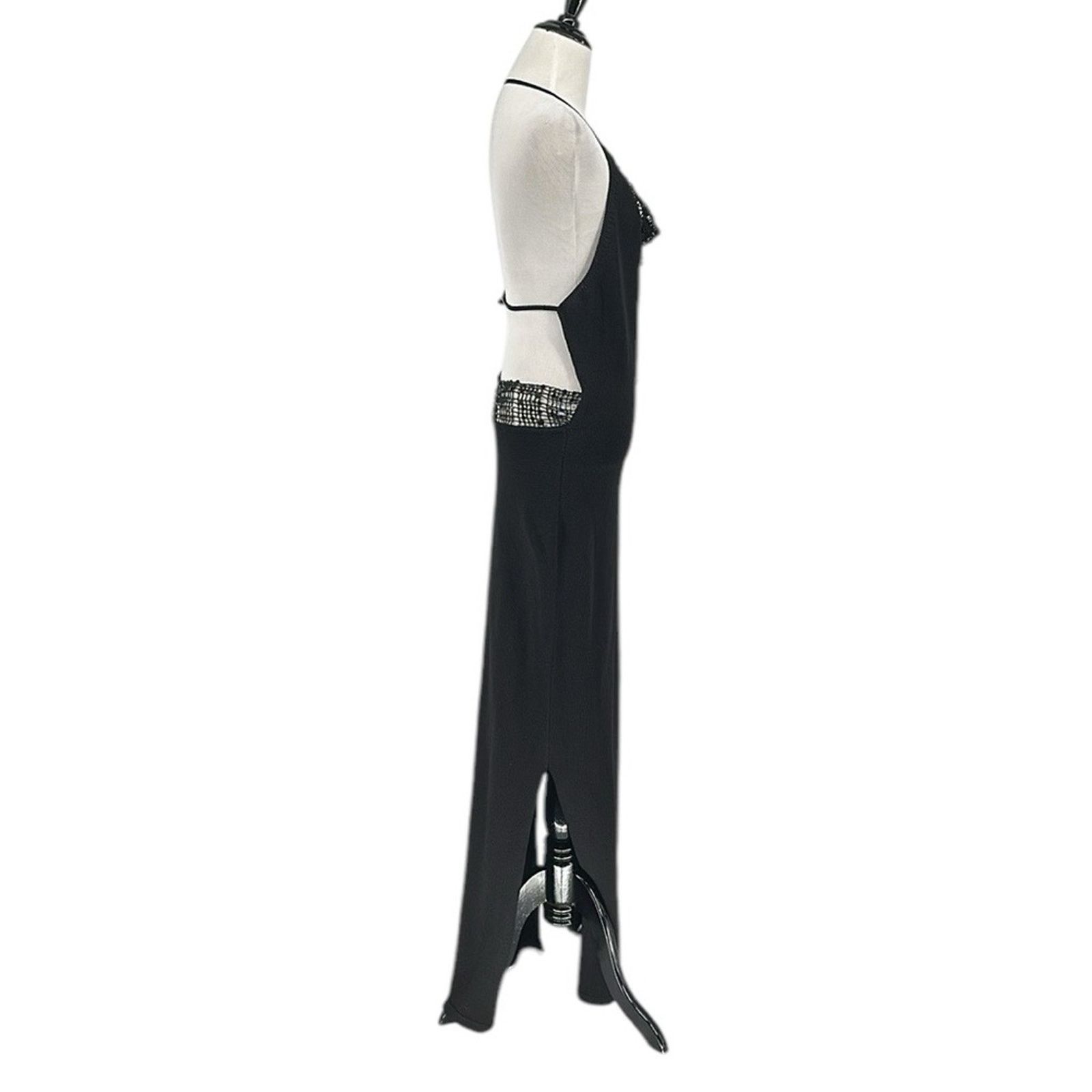 AYA MUSE Aya Muse Alpin Beaded Open Back Halter Dress Black Sz XL NWT Size XL / US 12-14 / IT 48-50 - 5 Thumbnail