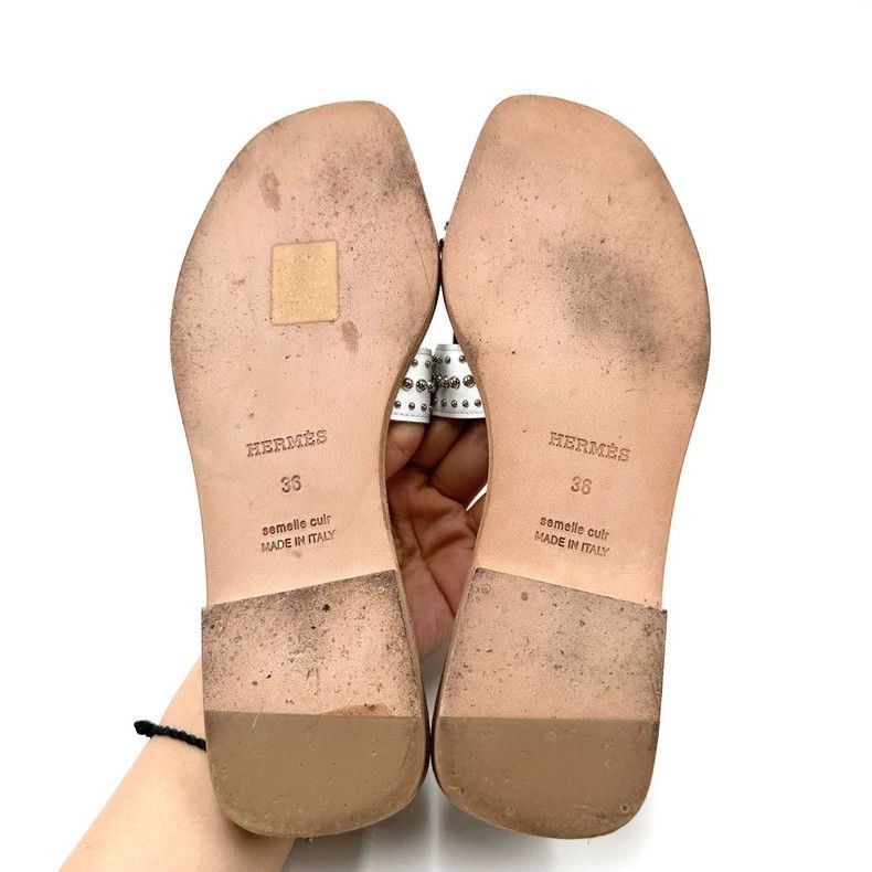 Hermes Hermes White and Brown H Sandals-2506 Size US 6 / IT 36 - 4 Thumbnail