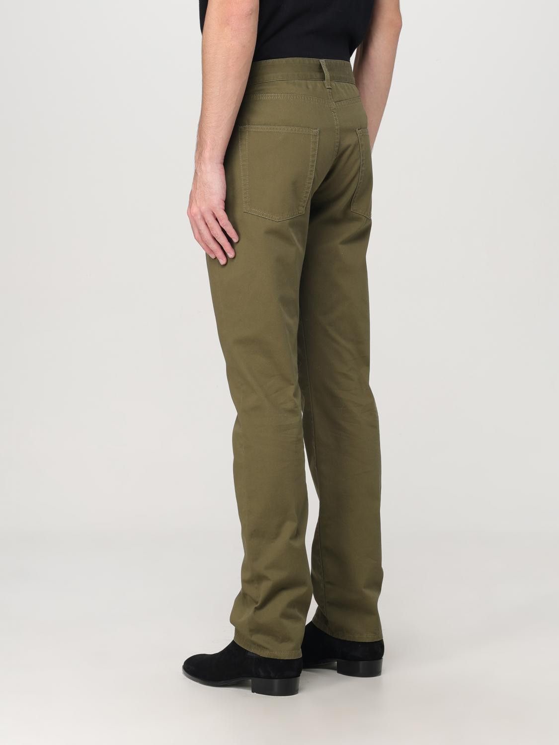 Saint Laurent Paris o1s22i1n0425 Slim Fit Cotton Trouser in Khaki Size US 31 - 3 Thumbnail