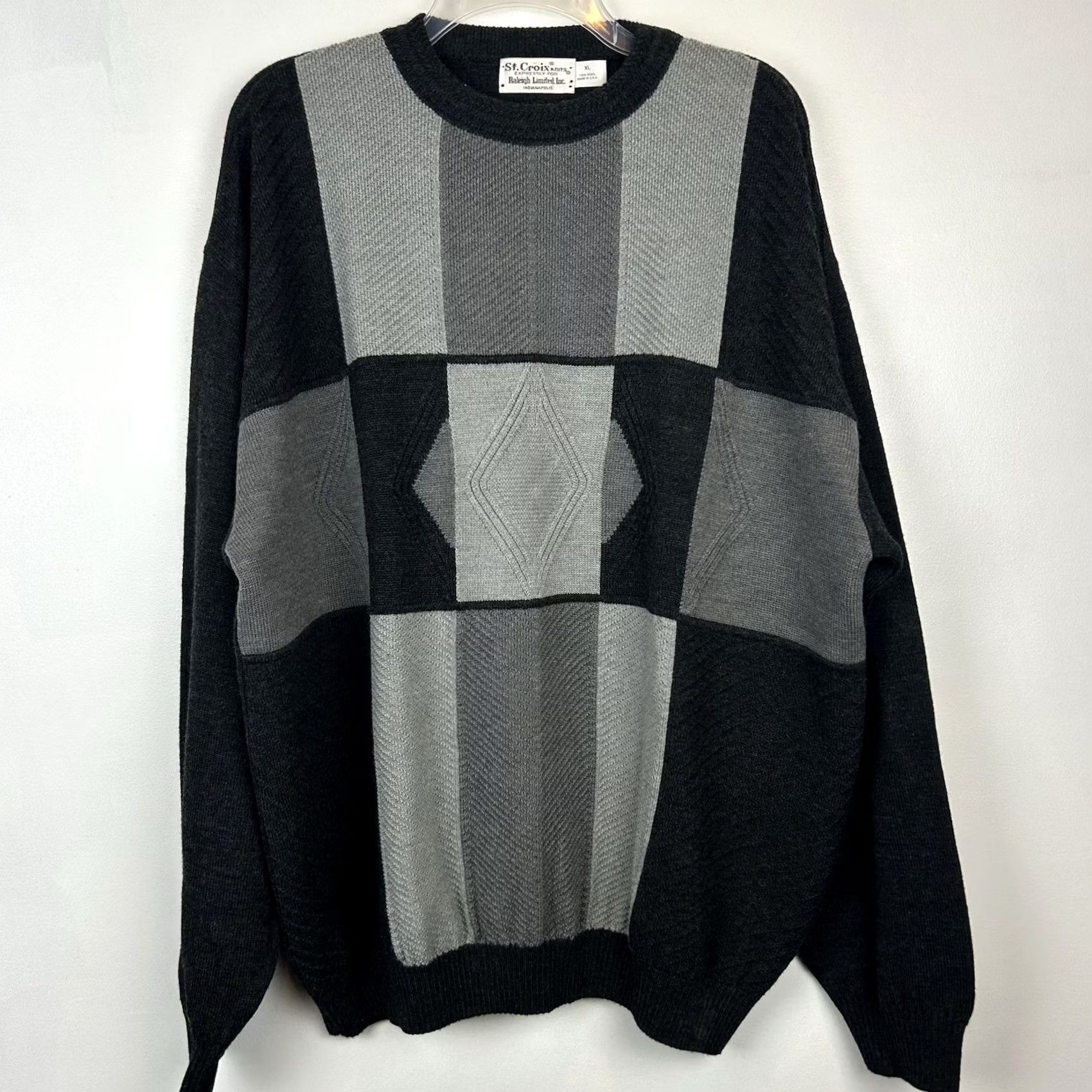 Vintage VINTAGE St Croix Knits Sweater Mens XL Black 100% Wool Knit Pullover Grandpa USA Size US XL / EU 56 / 4 - 2 Thumbnail