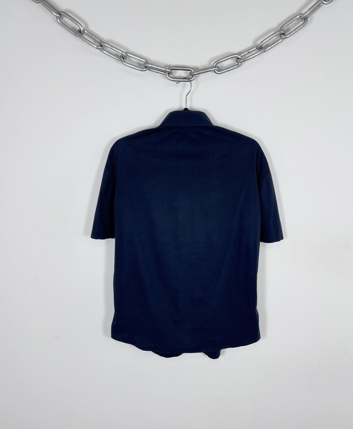 Moschino Vintage Moschino Jeans Men’s Navy Blue Short Sleeve Shirt Size US L / EU 52-54 / 3 - 15 Thumbnail