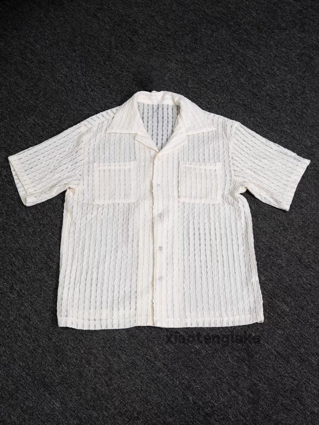 Designer × Vintage Utility outdoor workwear party beach striped hollow shirt Size US L / EU 52-54 / 3 - 2 Thumbnail