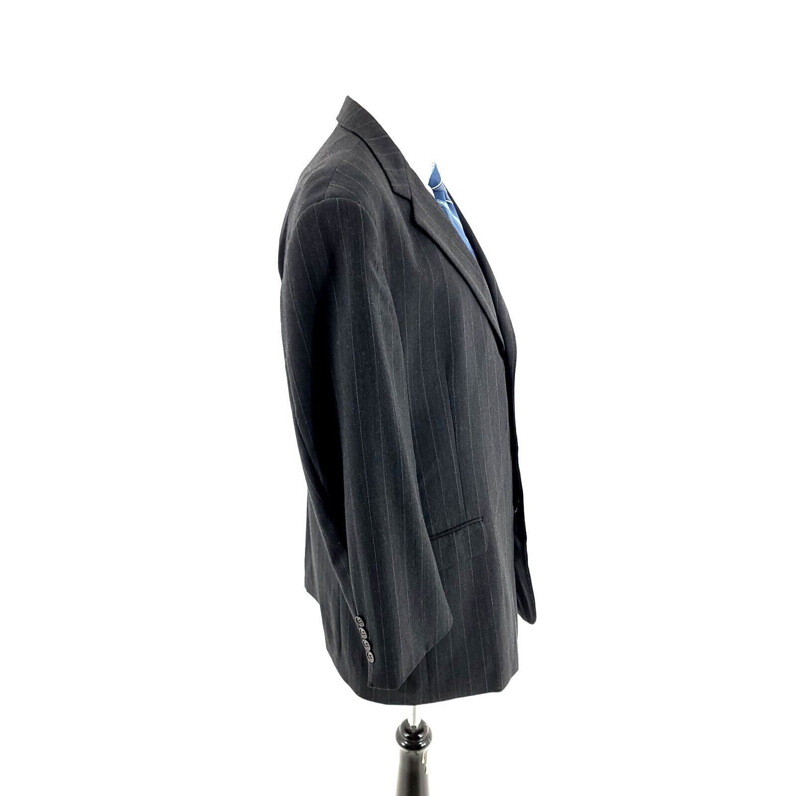 Austin Reed Austin Reed Wool 3 Button 2 Piece Suit 42R Gray Striped 34/2 Size 42R - 8 Thumbnail