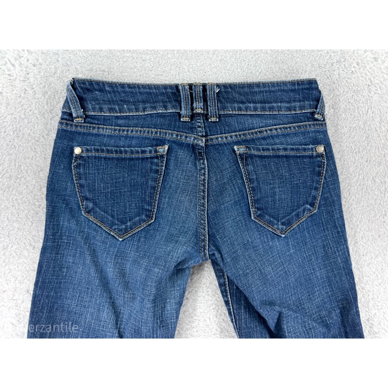 Vintage Arden B Pants 2 Blue Denim Jeans Crop Crapi Cotton Blend Stretch Low Rise Size 26" / US 2 / IT 38 - 4 Thumbnail
