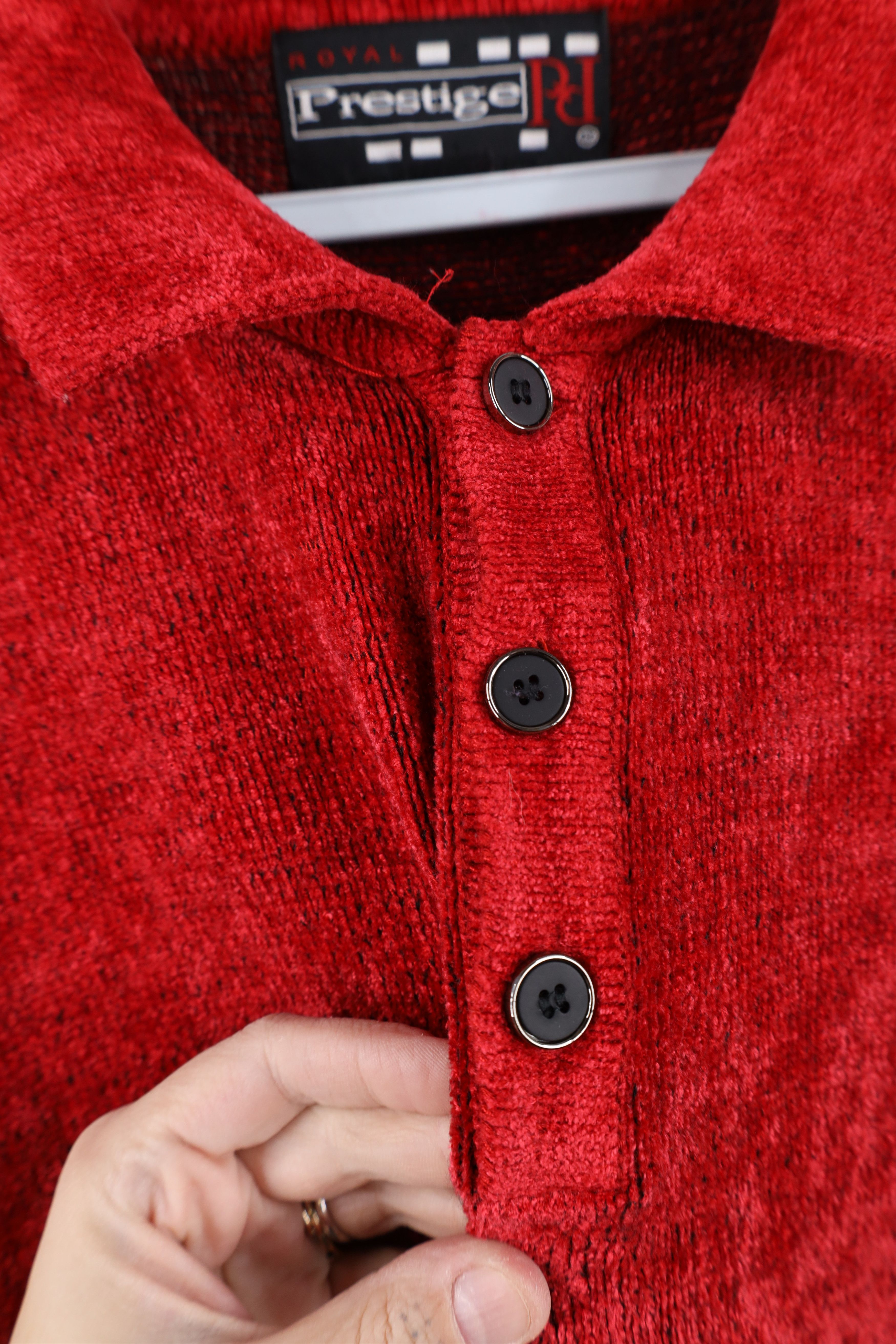 Vintage Vintage 90s Y2K Streetwear Ribbed Knit Collared Sweater Size US L / EU 52-54 / 3 - 5 Thumbnail