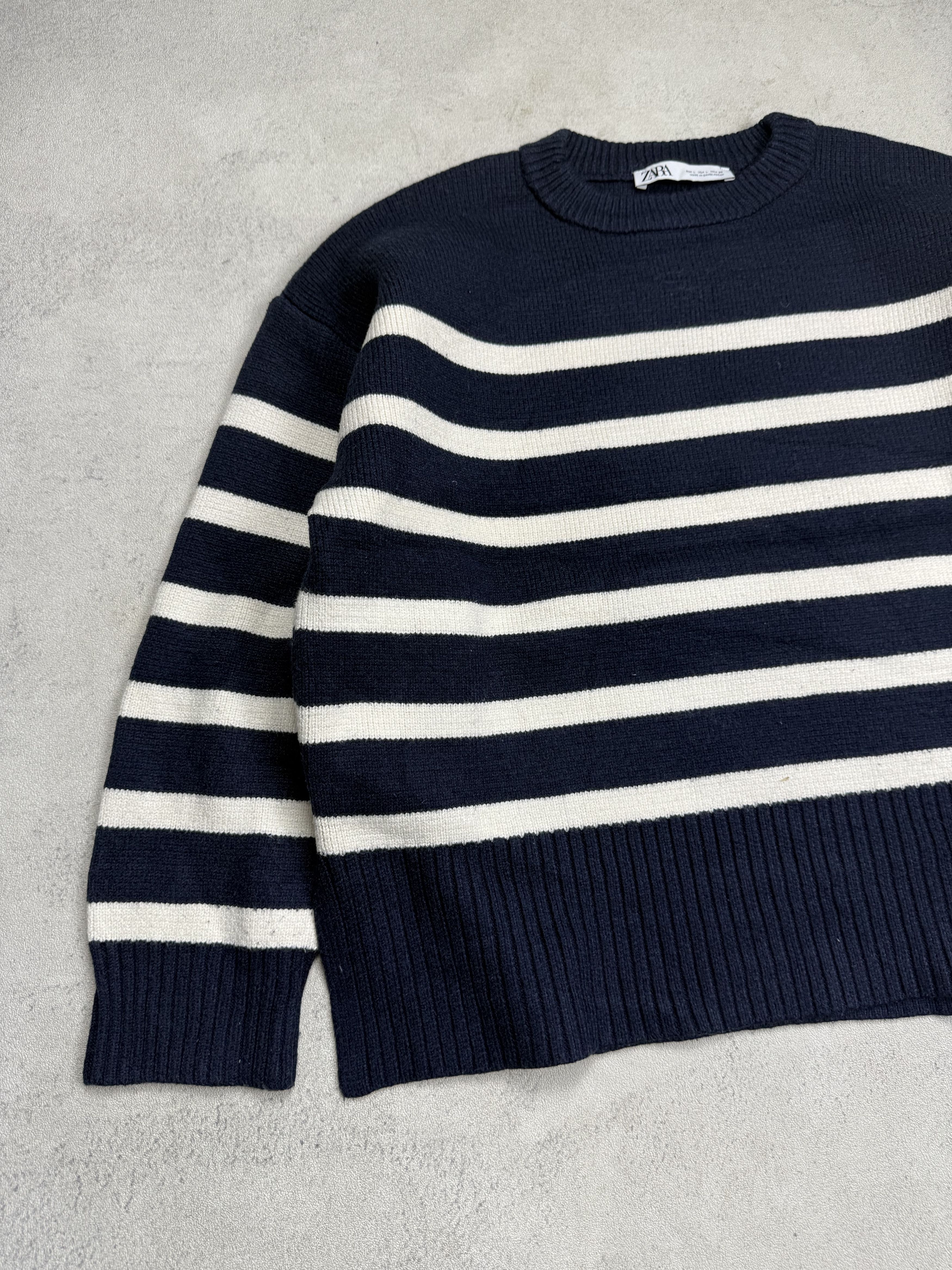 Zara Zara Stripe Oversized Knit Sweater Cardigan Jumper Size L / US 10 / IT 46 - 4 Thumbnail