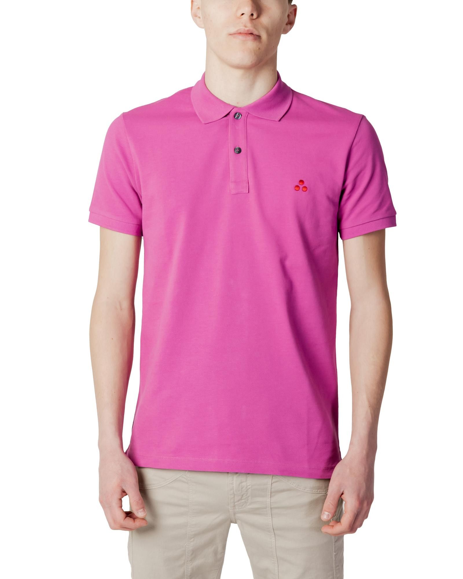 image of Peuterey Plain Buttoned Polo in Fuchsia, Men's (Size 2XL)