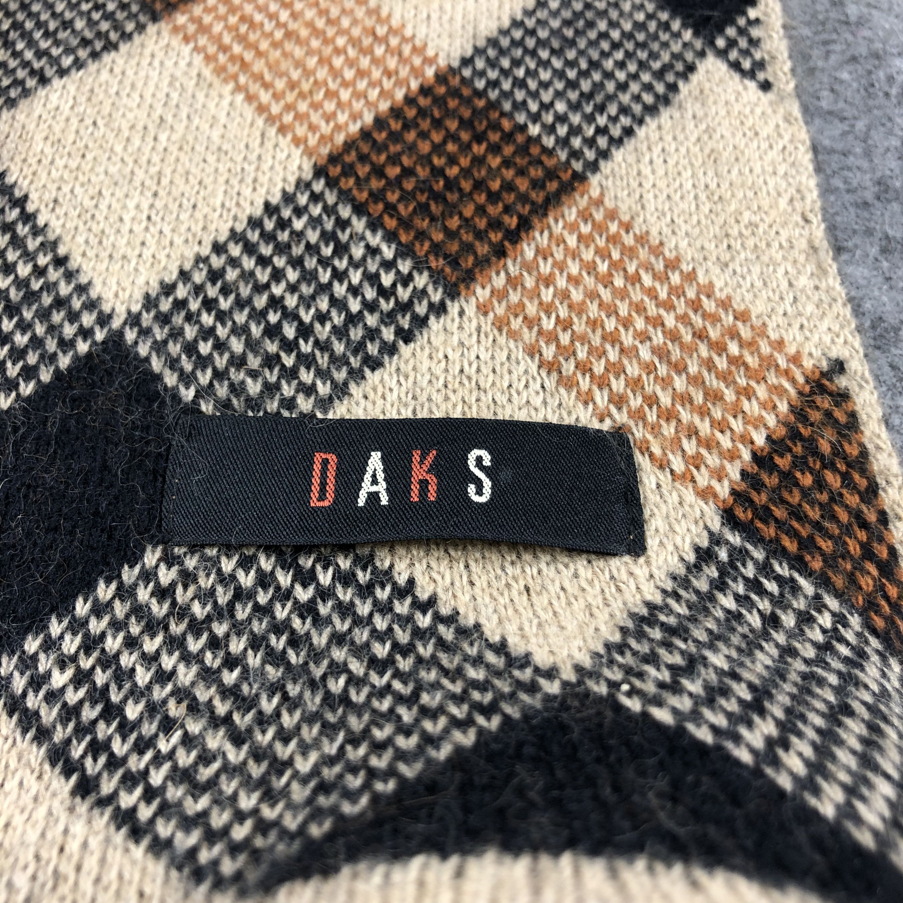 DAKS DAKS London Bobbles Argyle Wool Scarf Muffler V874 Size ONE SIZE - 4 Thumbnail