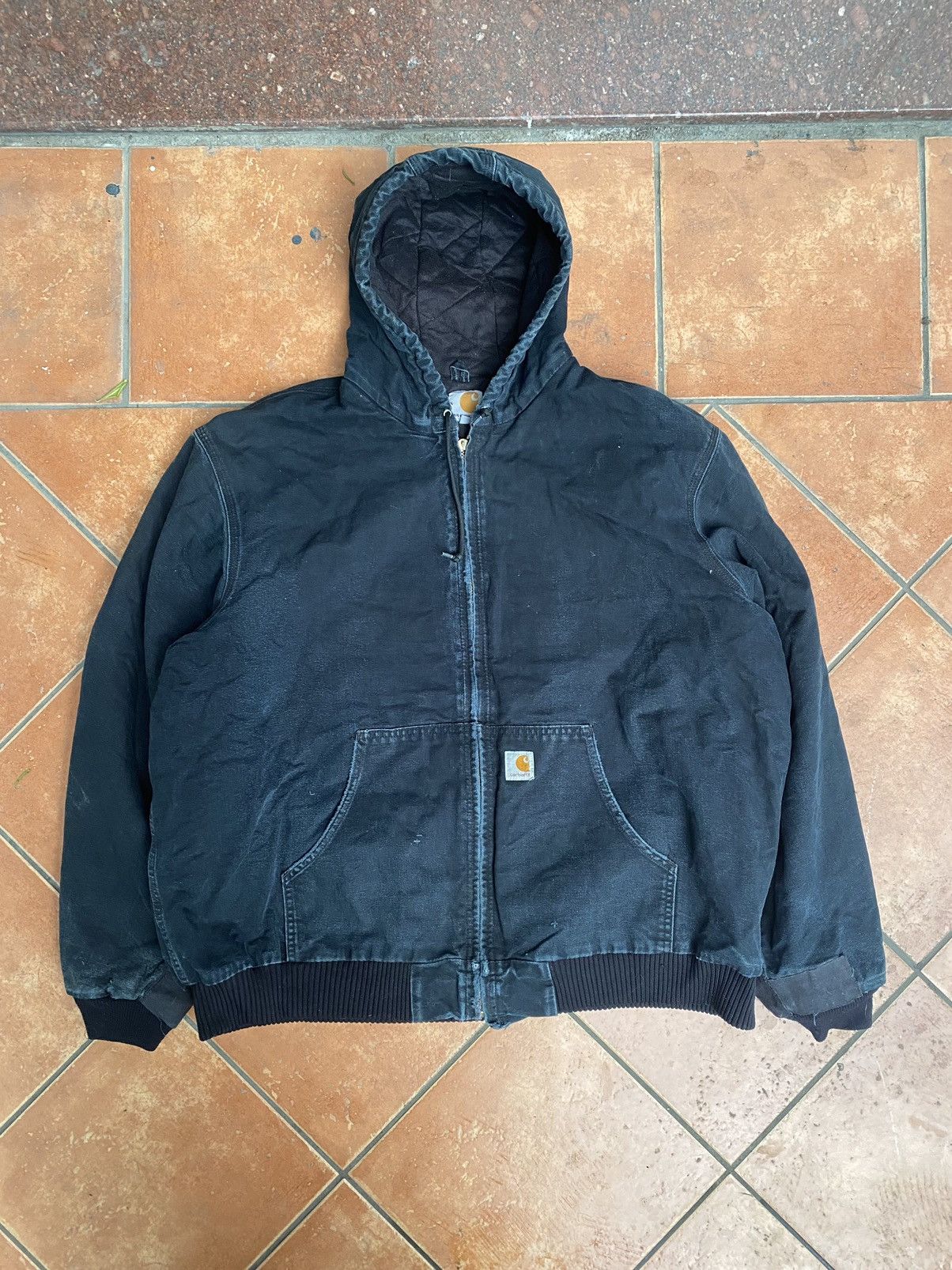 image of Carhartt Hooded Jacket Faded 90's in Black, Men's (Size 2XL)